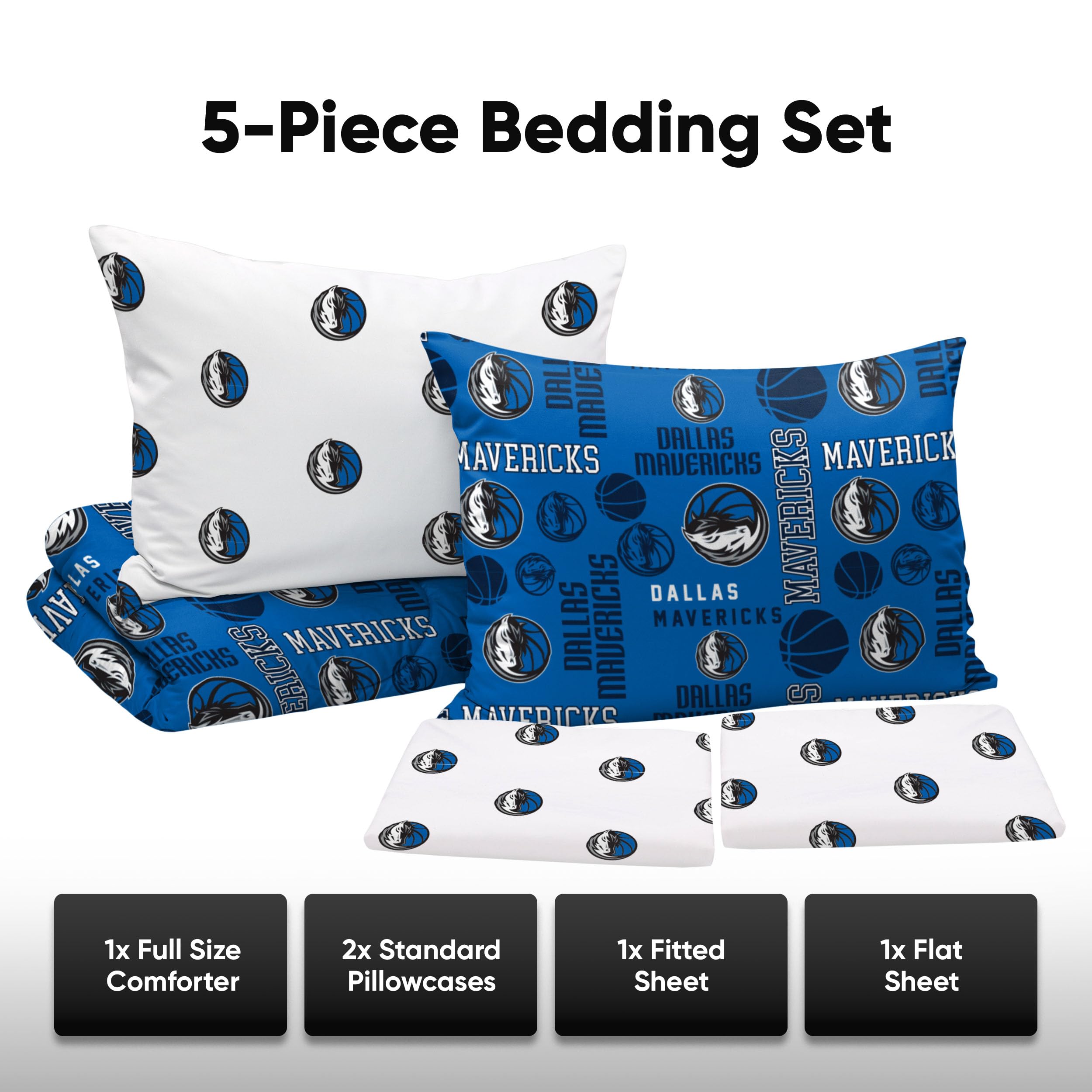 FOCO NFL Team Logo 3-Piece Comforter Set - Full/Queen Size Bed in a Bag with Pillow Shams - Official Licensed Football Bedding for Fans | Perfect for Game Day, Dorm Rooms & Sports Themed Bedrooms