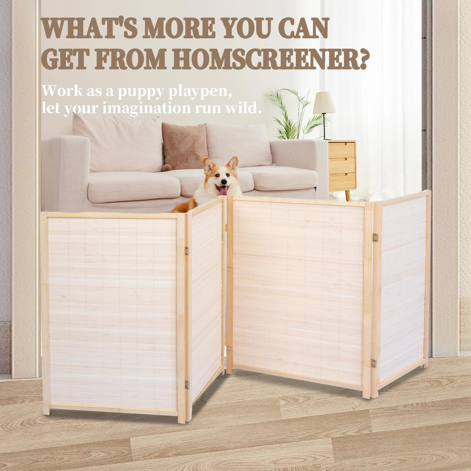 6FT Bamboo Room Divider Privacy Screen - Handmade Woven Mesh Folding Partition Panels for Home & Office | Freestanding 2-in-1 Multifunctional Wall Separator | Perfect for Living Room, Bedroom, Studio and Workspace Privacy Solutions
