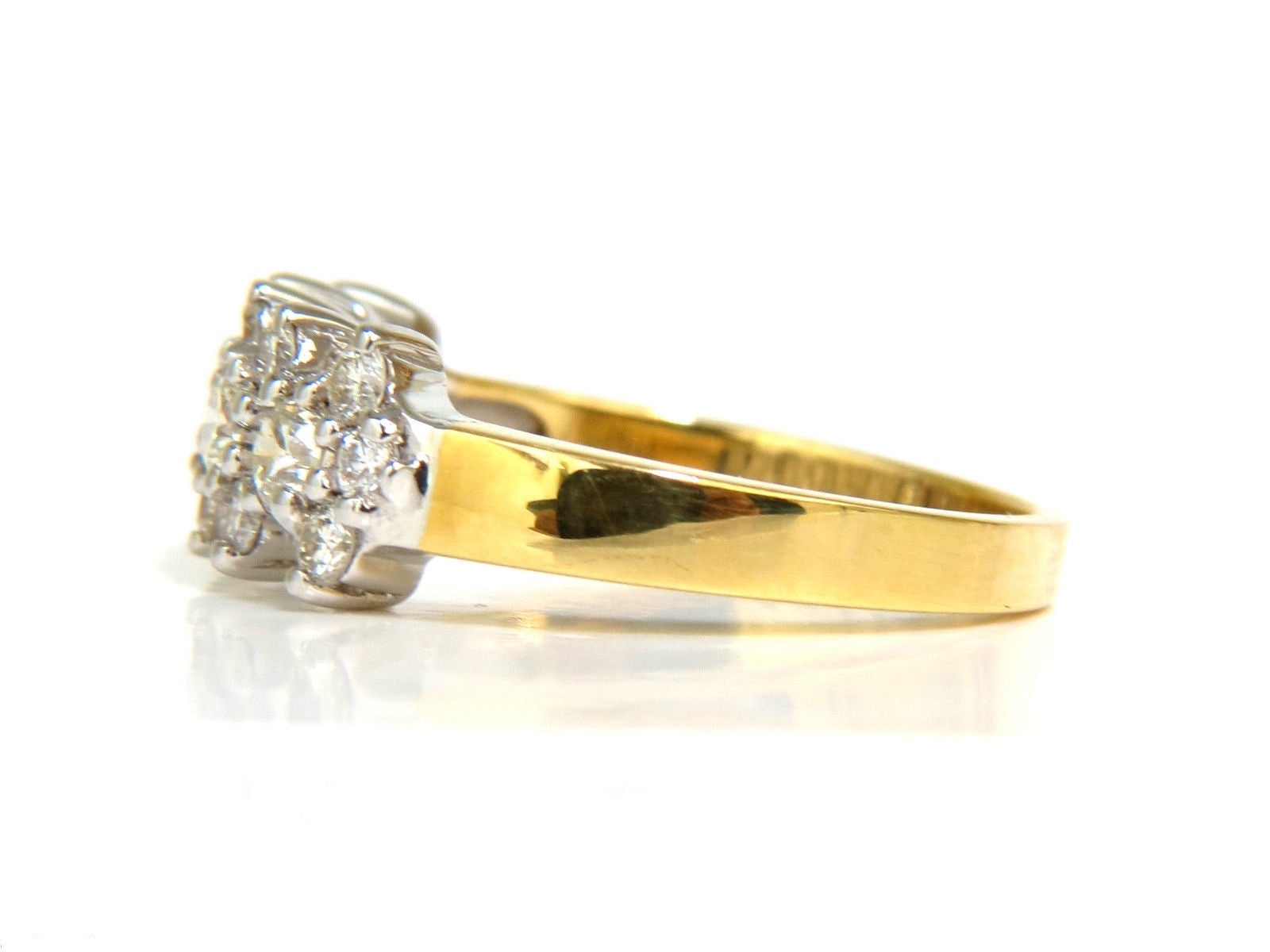 18KT 1.00CT Diamond Cluster Band Ring - Excellent Cut Round Brilliant Diamonds - Perfect for Engagement, Wedding & Anniversary Jewelry Gifts