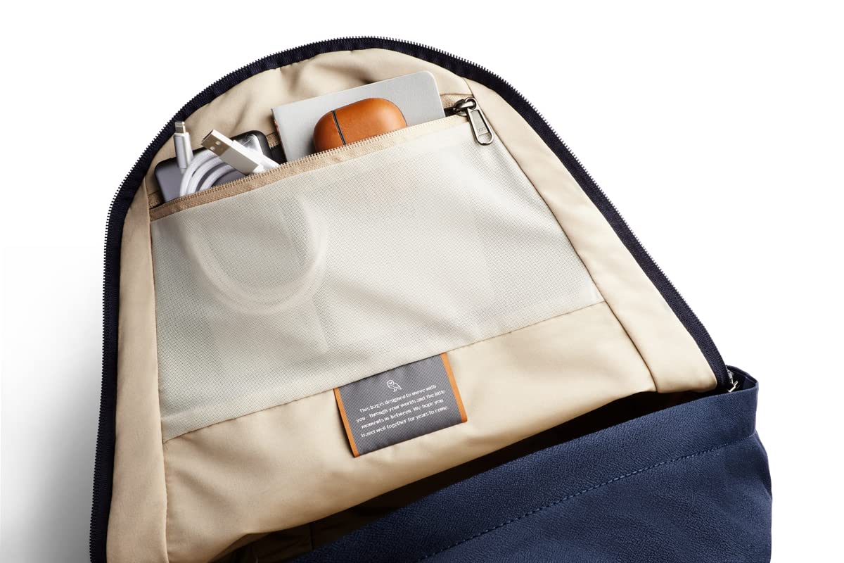 Bellroy Classic Backpack Second Edition 20L - Water-Resistant Laptop Backpack for 15 Inch Computers, Travel & Work - Navy Blue (Perfect for Commuting, Business Trips & College)