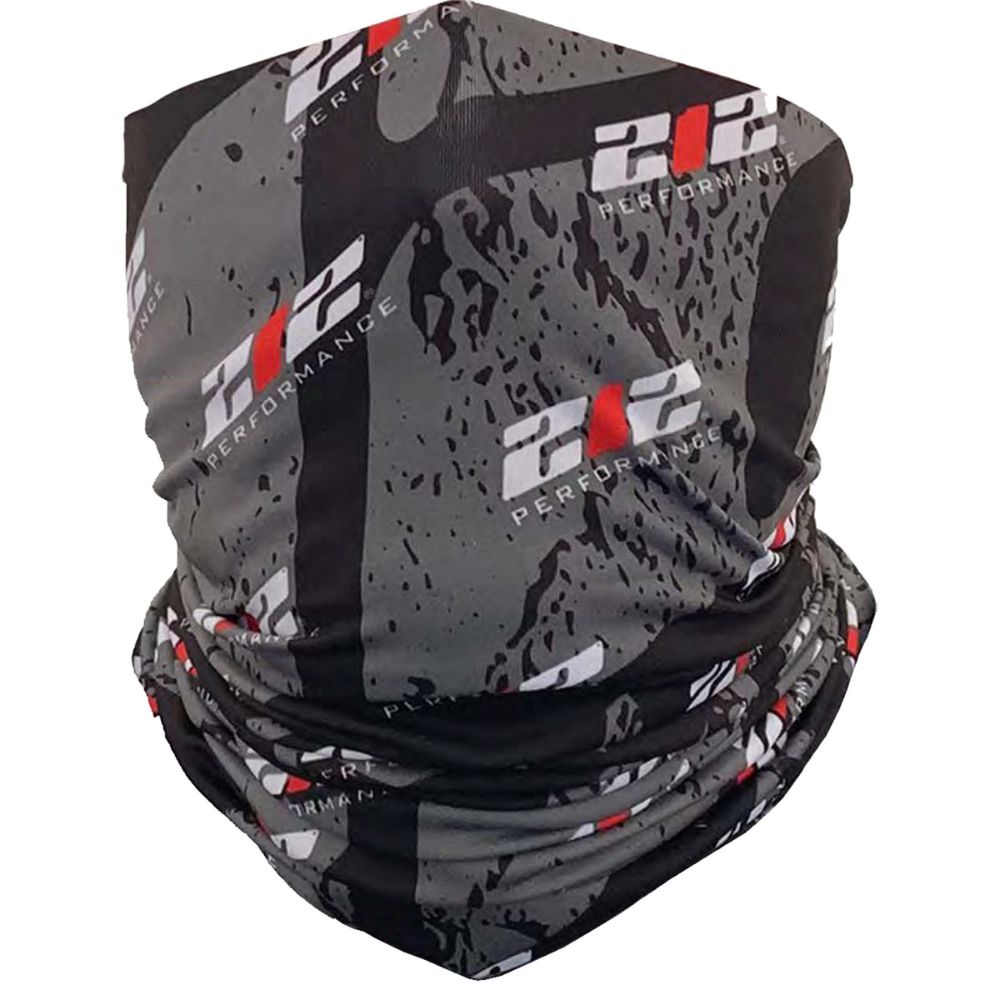 212 Performance FC5 05 000 Black 212 Pattern Print Neck Gaiter - Reusable Face Cover with PM2.5 Filter for Cycling, Motorcycling & Outdoor Activities