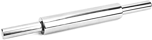 Stainless Steel Dough Roller Pin - Non-Stick Dumpling & Pastry Rolling Pin with Comfort Handle | Perfect for Baking, Pie Crusts, Dumplings & Cookie Dough | Essential Kitchen Tool for Home Bakers