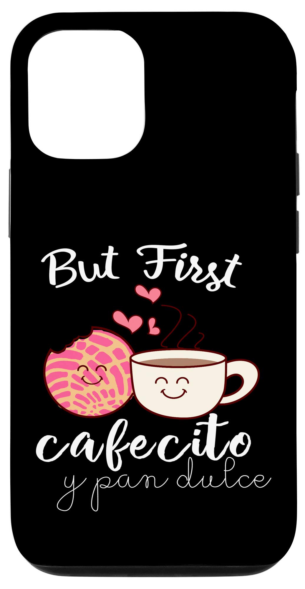 iPhone 12/12 Pro Case - Latina Mom Spanish Coffee & Conchas Pun Design - Funny Mama T-Shirt Style Phone Cover - Perfect for Hispanic Heritage Month, Mother's Day Gifts & Latino Pride