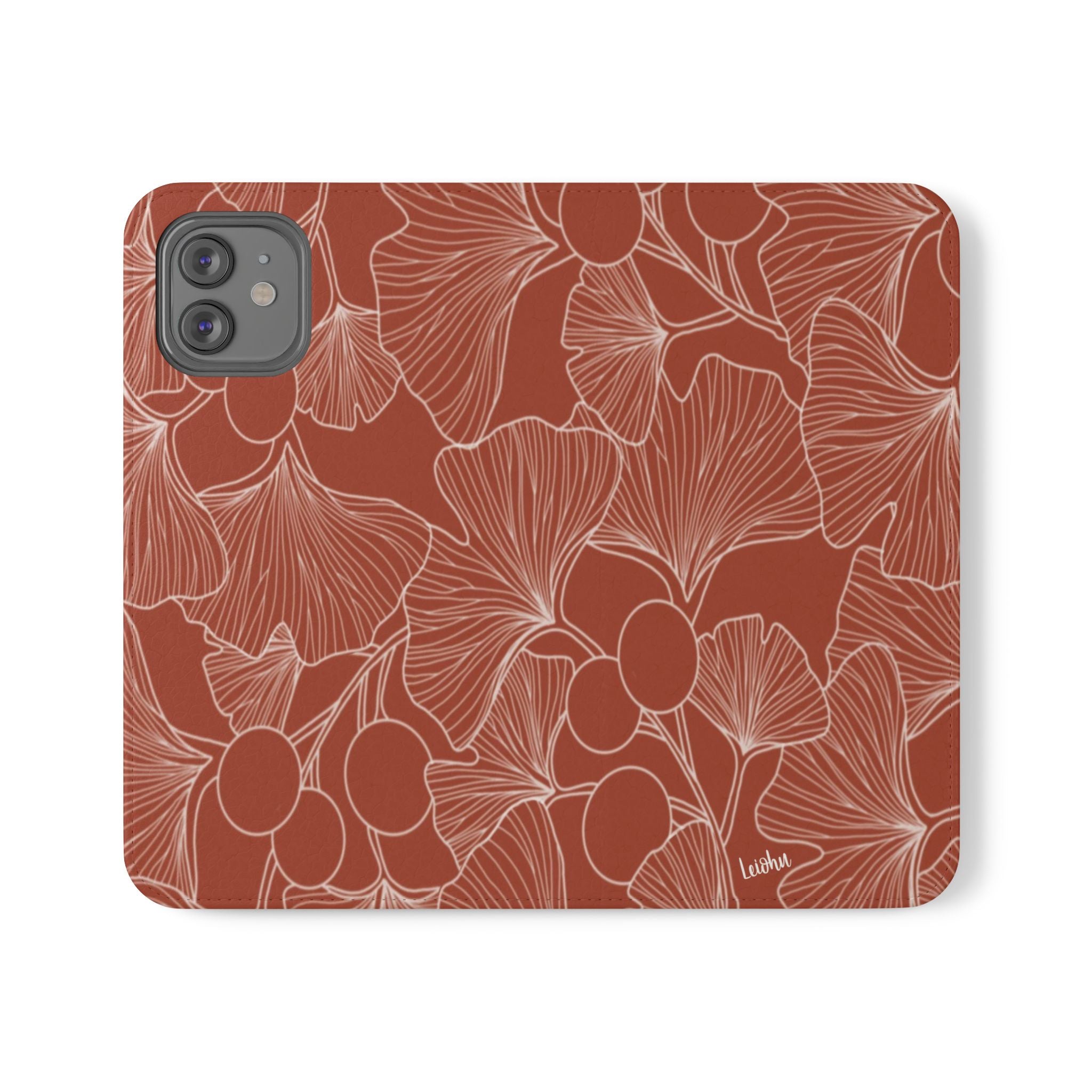 Premium Gingko Rust Folio Case for iPad - Elegant Leather Cover with Stand, Auto Sleep/Wake | Perfect for Work, Travel & Home Use
