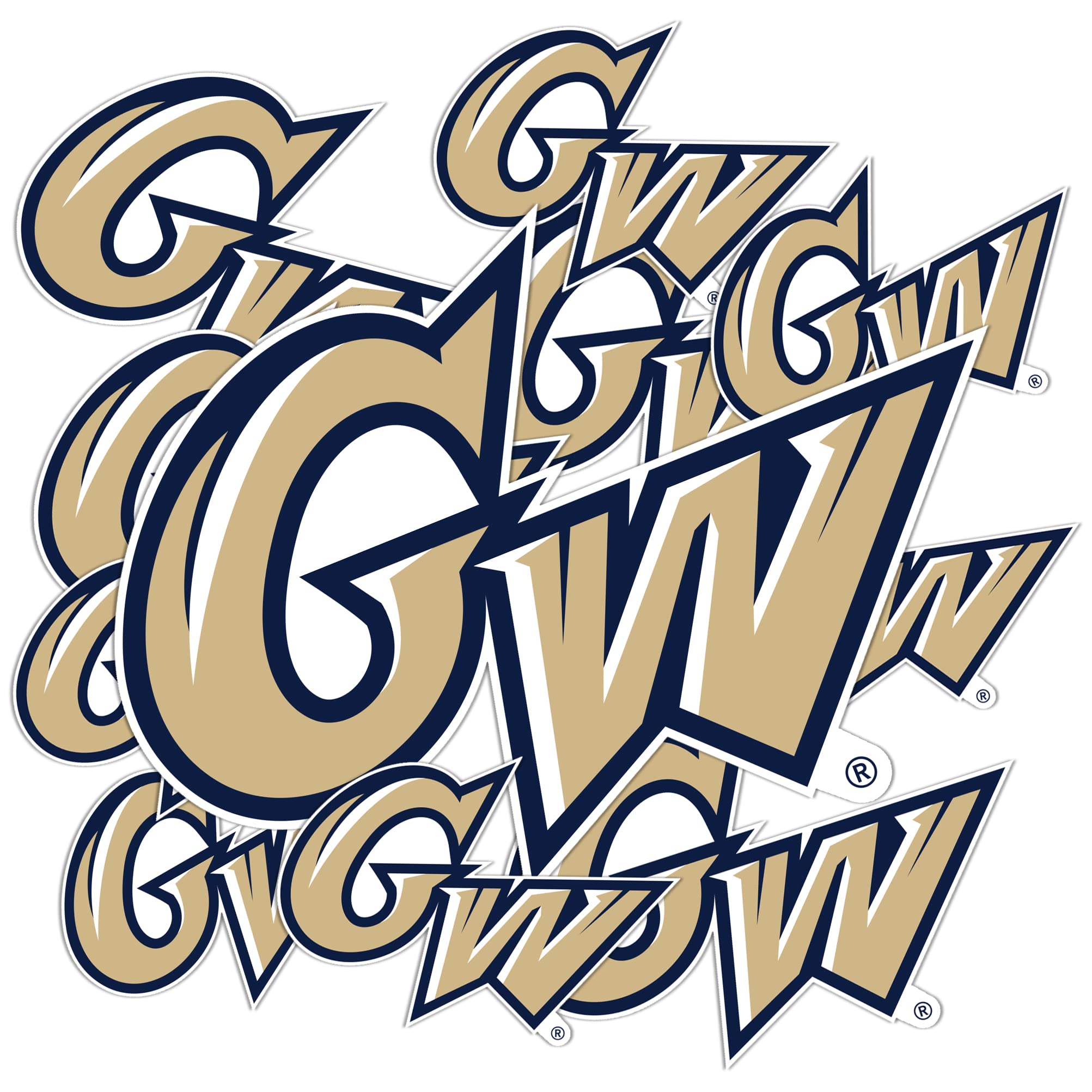 George Washington University Sticker Vinyl Decal - Durable Waterproof Decals for Laptop, Water Bottle, Car, Scrapbook - Perfect for School Spirit, College Pride & DIY Crafts (3-Pack Sheet)