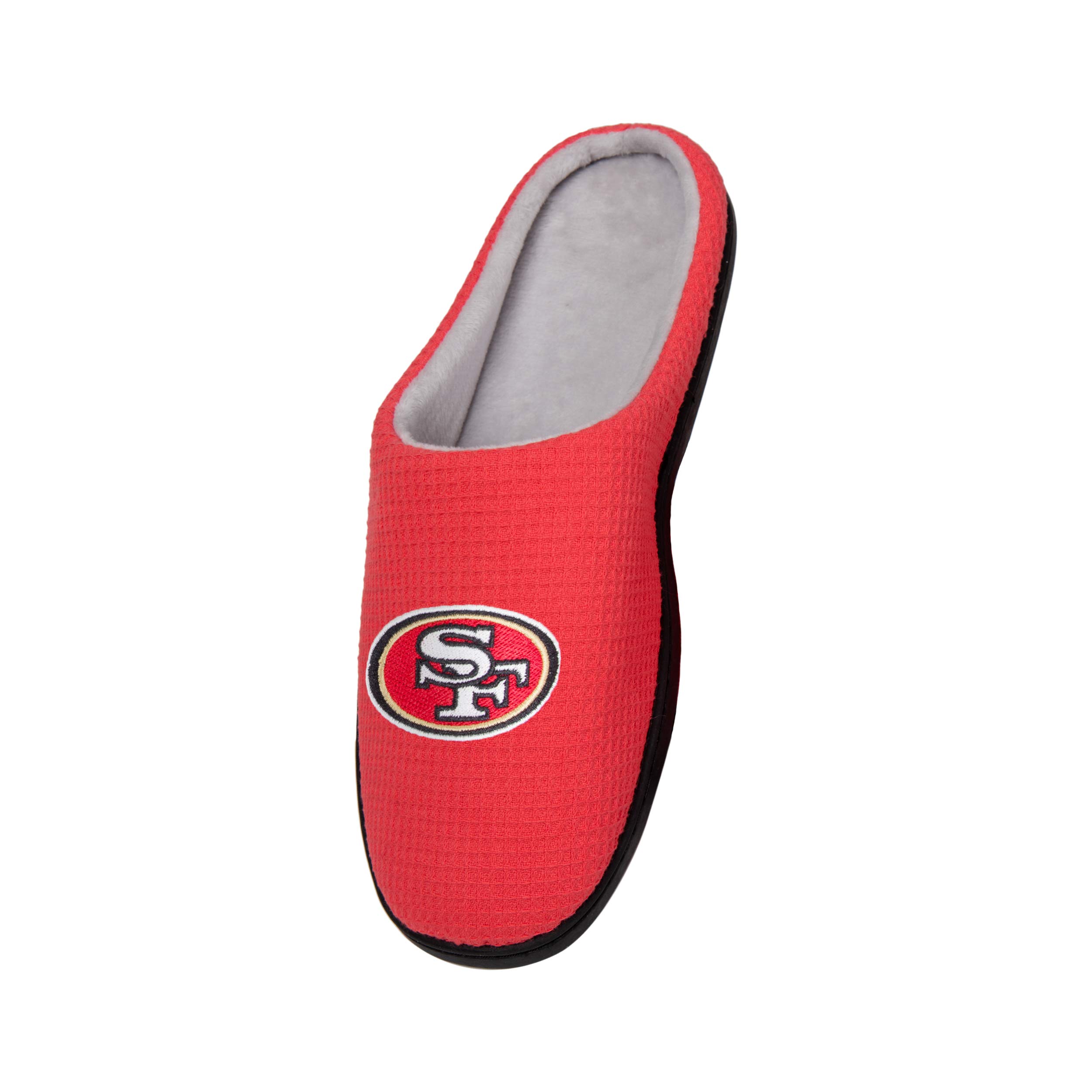 FOCO Men's NFL Team Logo Memory Foam Slide Slippers - Comfortable House Shoes for Indoor & Outdoor Wear - Perfect for Lounge, Beach, and Poolside Relaxation