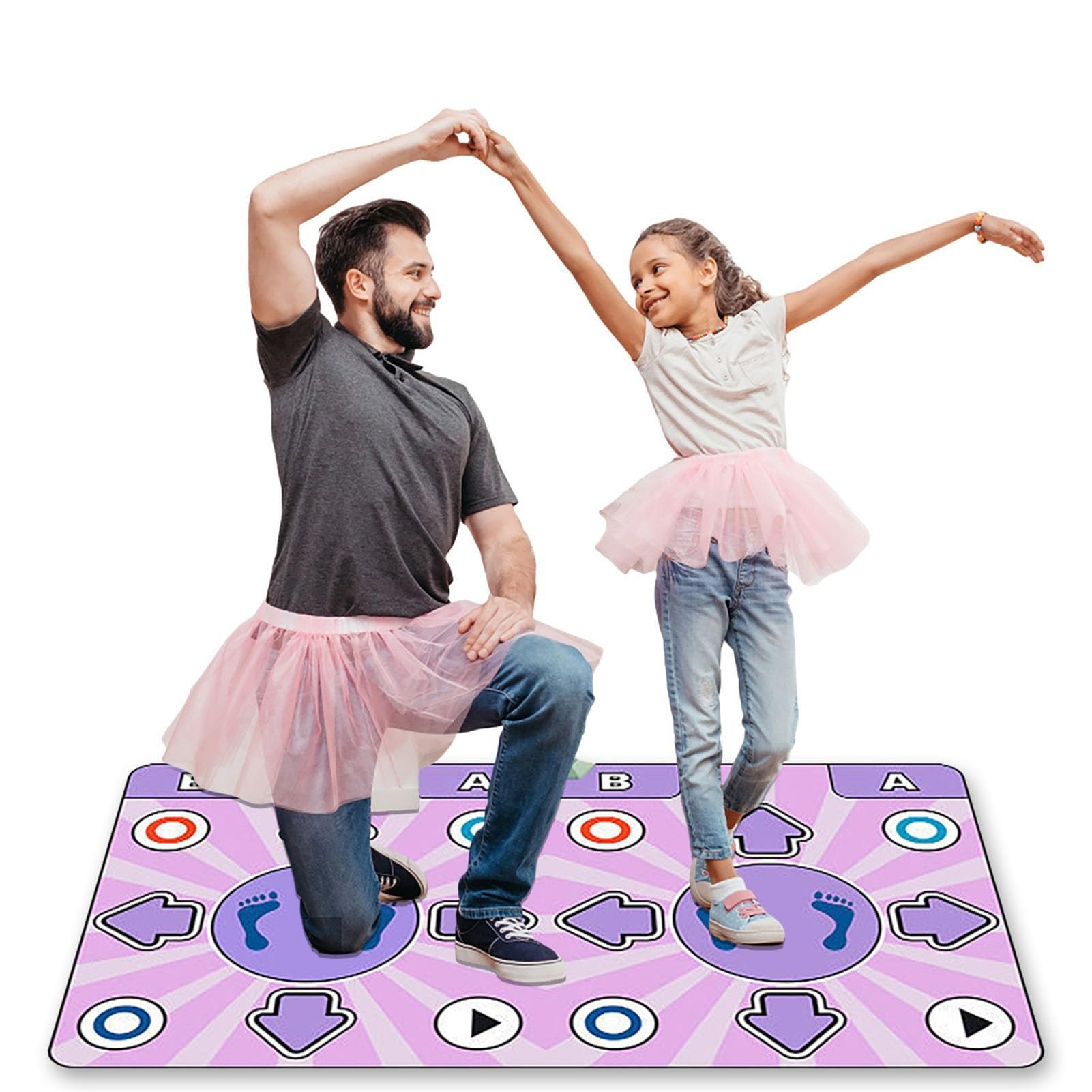 Electronic Dance Mat with 100 Music Tracks & 168 Games - Plug & Play Double Dance Pads for Fitness, Dancing, and Family Fun - US Plug - Perfect for Parties, Kids' Entertainment, and Home Workouts