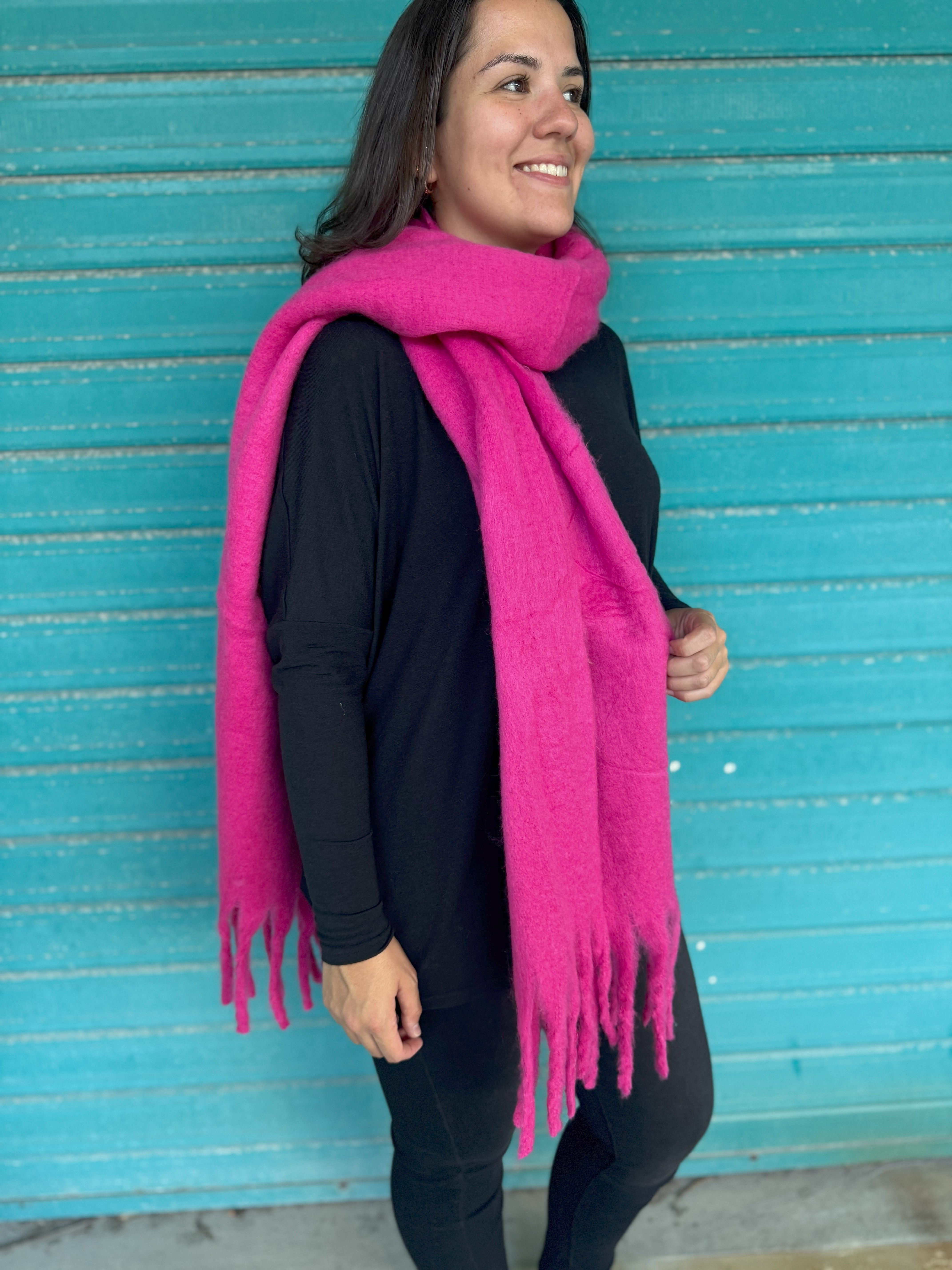 Hot Pink Louise Scarf - Soft & Stylish Women's Fashion Accessory for Winter, Fall & Everyday Wear