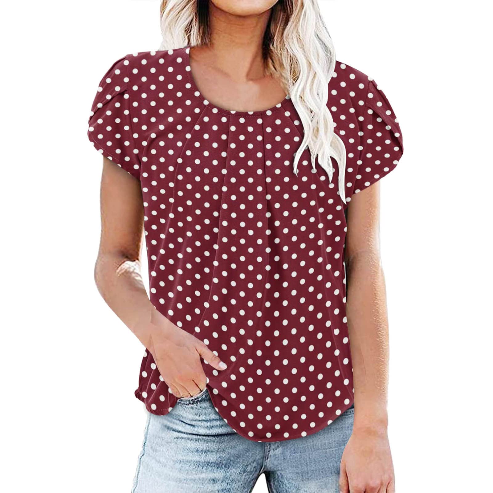Women's Summer Tops - Casual & Dressy Short Sleeve O-Neck Blouse, Loose Fitting Stylish Tee Shirt for Beach, Vacation & Everyday Wear
