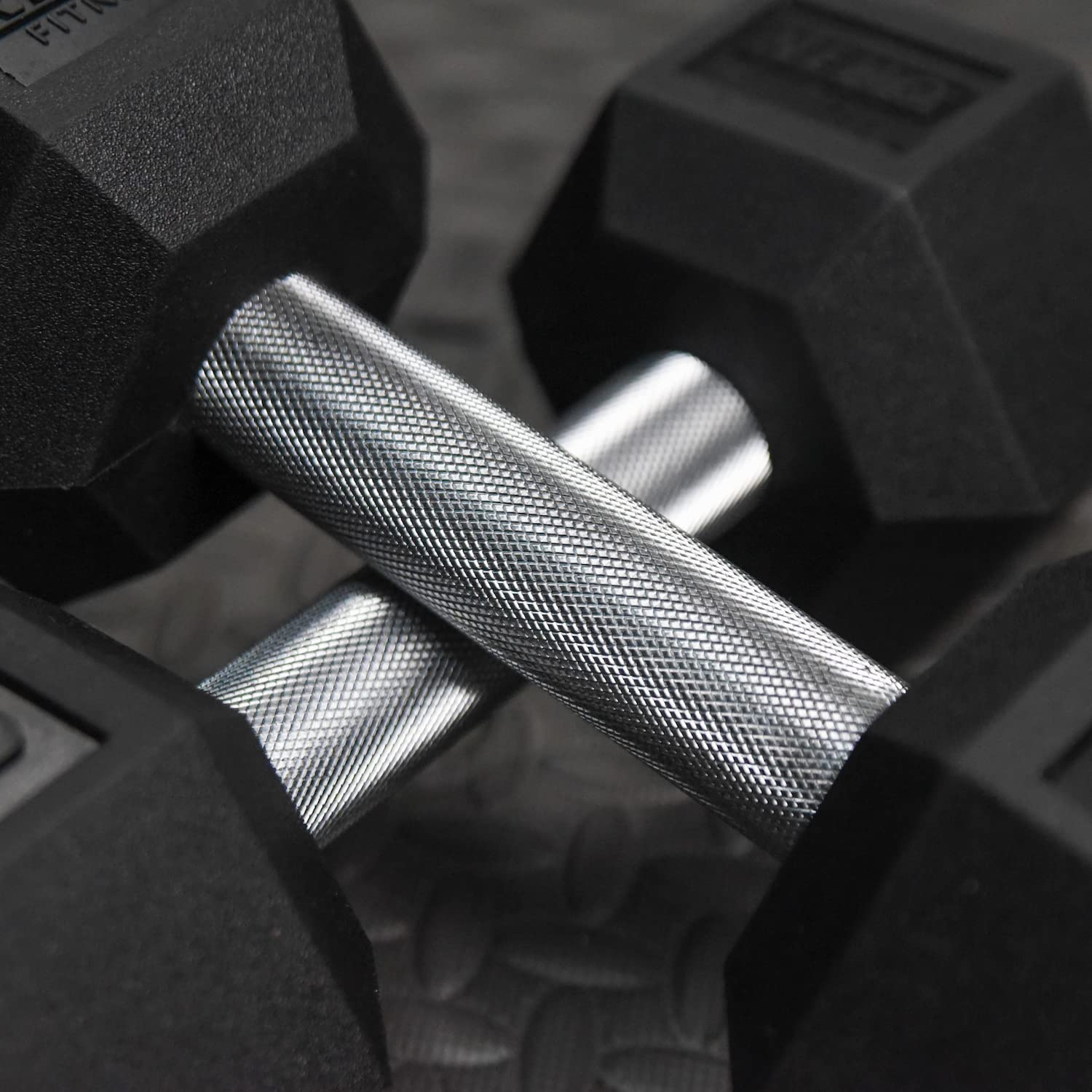 NEXO Commercial Grade Rubber Hex Dumbbells - Full Knurled Straight Handle for Strength Training, Home Gym & CrossFit Workouts | Durable Weight Lifting Equipment for Men & Women