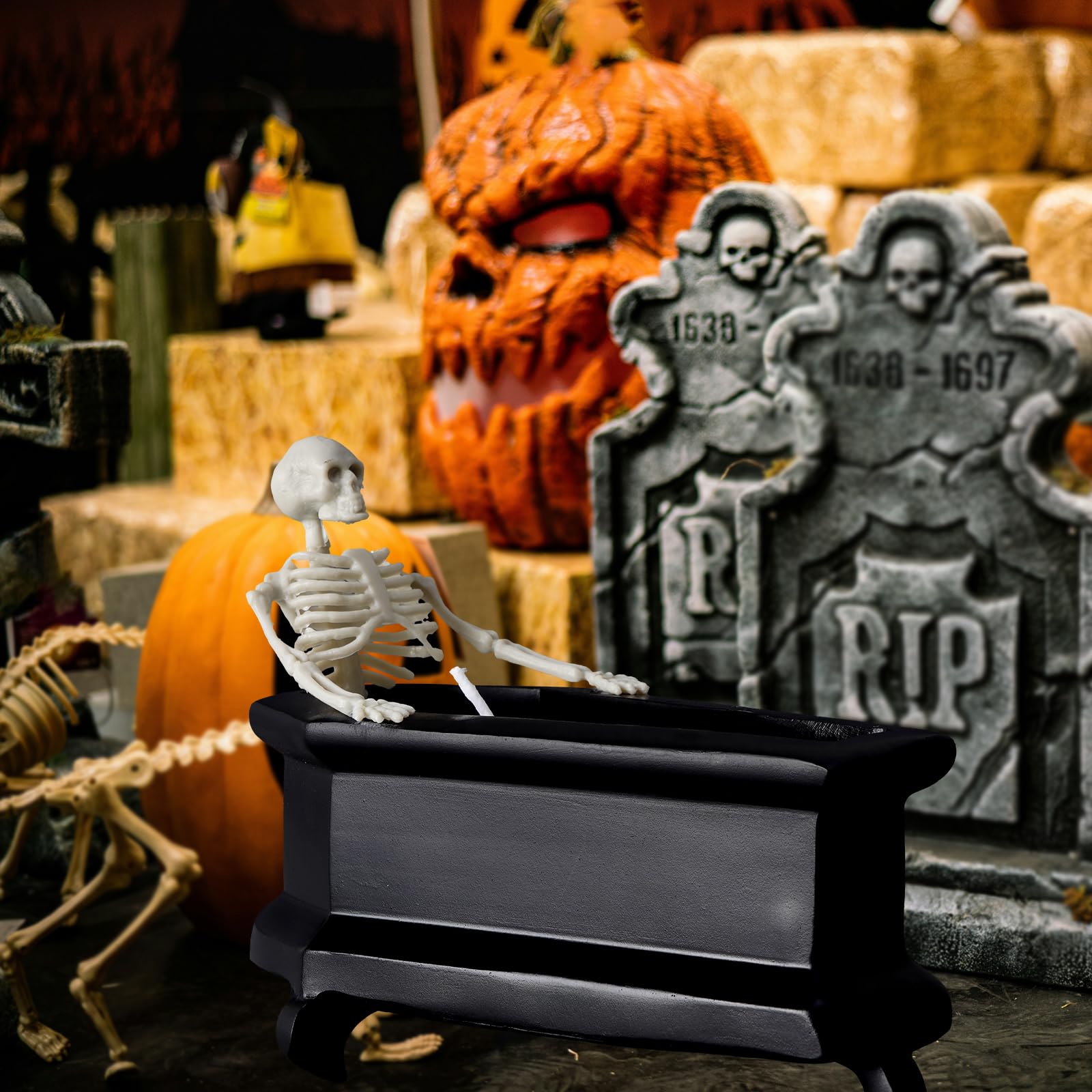 Krelymics Halloween Skeleton Candles - Spooky Room Decor for Parties & Gifts