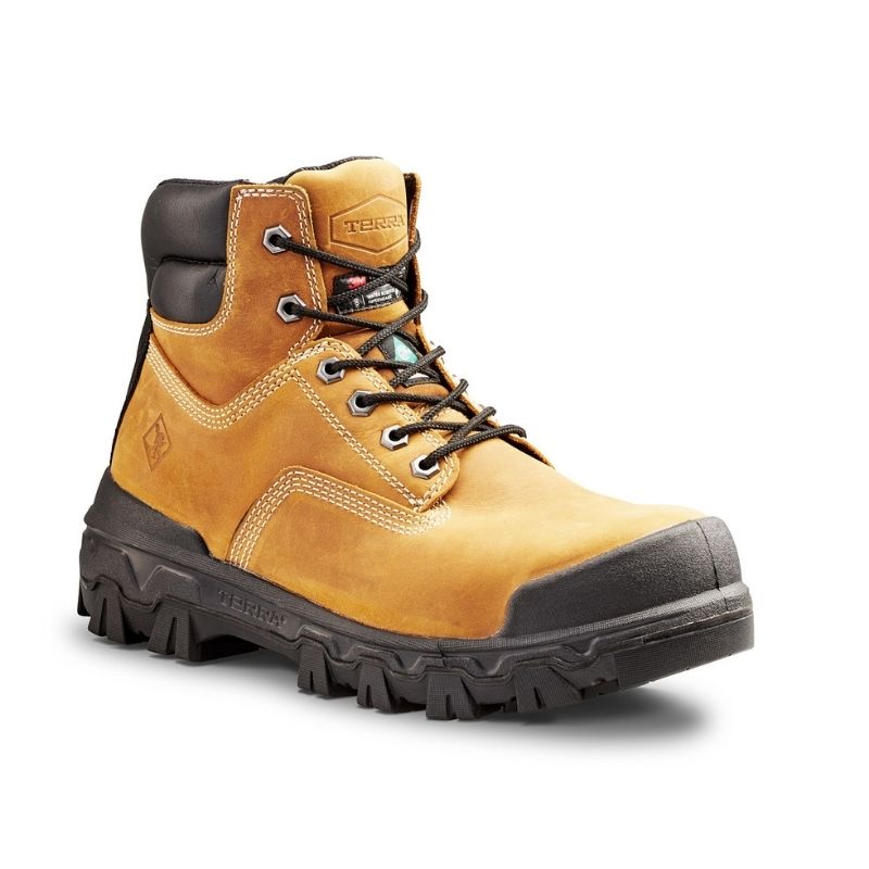 Terra Sentry 2020 Men's 6-Inch Composite Toe Work Boots - Safety Steel Toe Work Shoes with Bumper Toe Protection, TR0A4NQEFWE, Brown - Ideal for Construction, Warehouse & Industrial Work