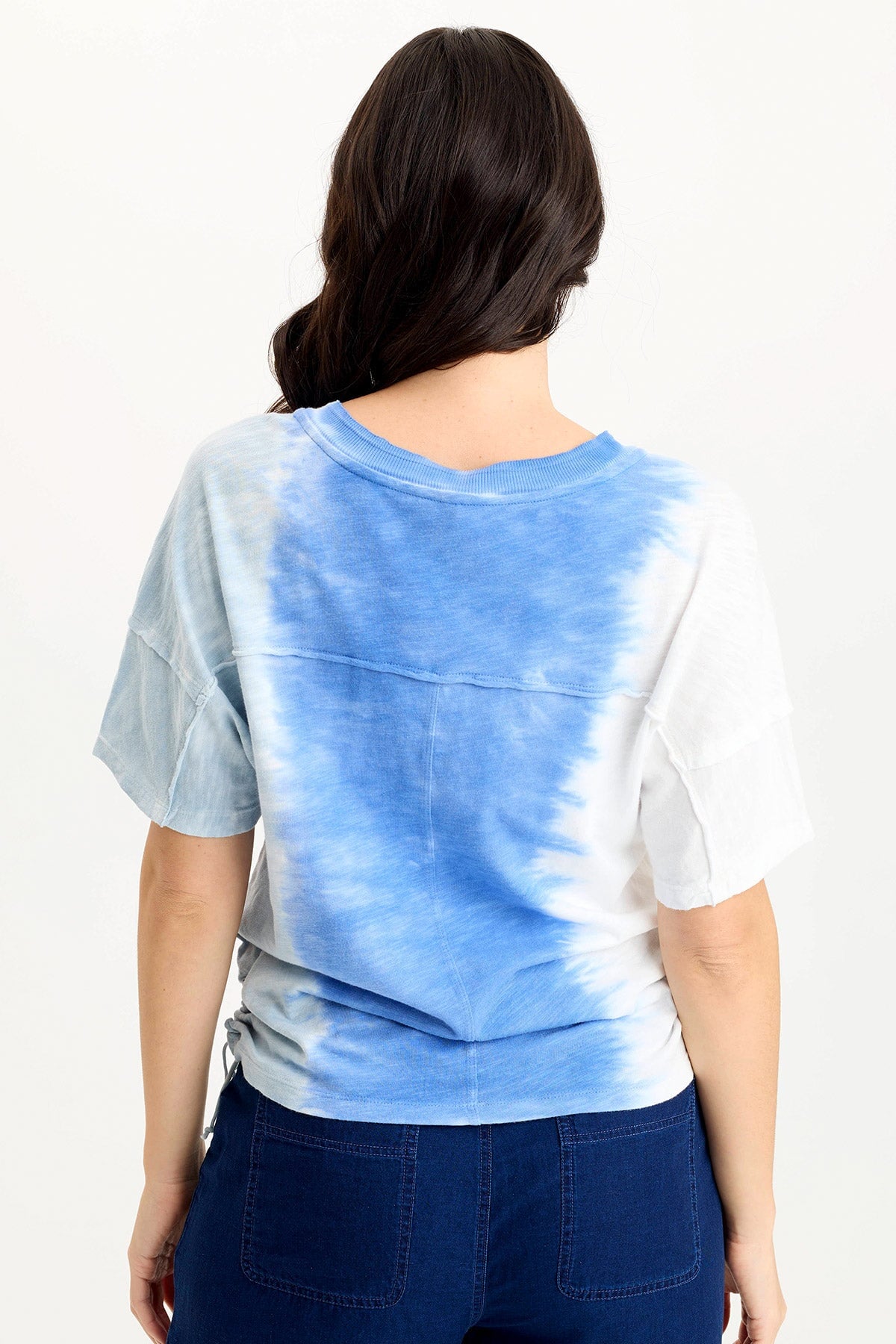 Siwa Jersey Split Collar V Neck Tee - Soft Casual T-Shirt for Women | Comfortable Everyday Wear for Work, Lounge & Outings