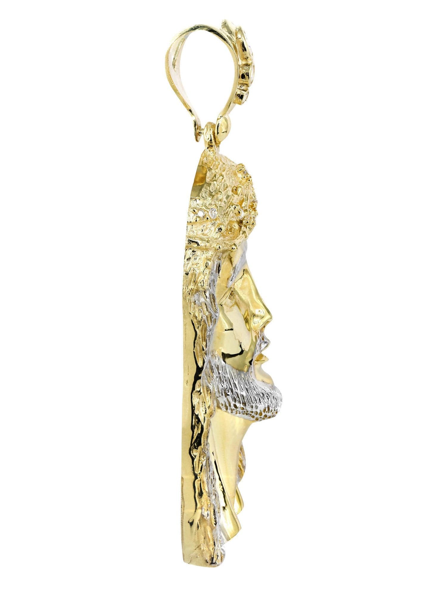 10K Gold Jesus Piece Pendant Necklace - 53.9 Grams Heavy Religious Jewelry for Men & Women - Perfect for Church, Gifts & Hip Hop Fashion