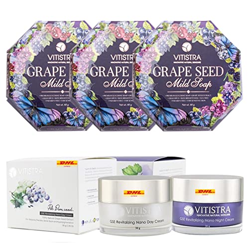 DHL Vitistra GSE Revitalizing Nano Day Cream 30g - Anti-Aging, Brightening & Hydrating Face Moisturizer for Glowing Skin | Perfect for Daily Skincare Routine & Travel Essentials