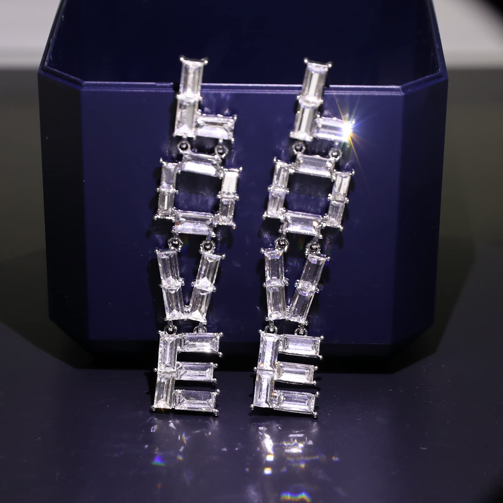 Sparkly Crystal Rhinestone Drop Dangle Tassel Earrings for Women - Long Boho Statement Earrings for Wedding, Party & Evening Wear | Elegant Eardrop Jewelry Gift