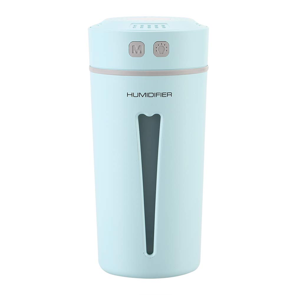 5V USB Cup Humidifier with Colorful LED Night Light - 260mL Portable Mist Diffuser for Home, Office, Car & Travel - Blue (Ideal for Dry Air Relief, Aromatherapy & Relaxation)
