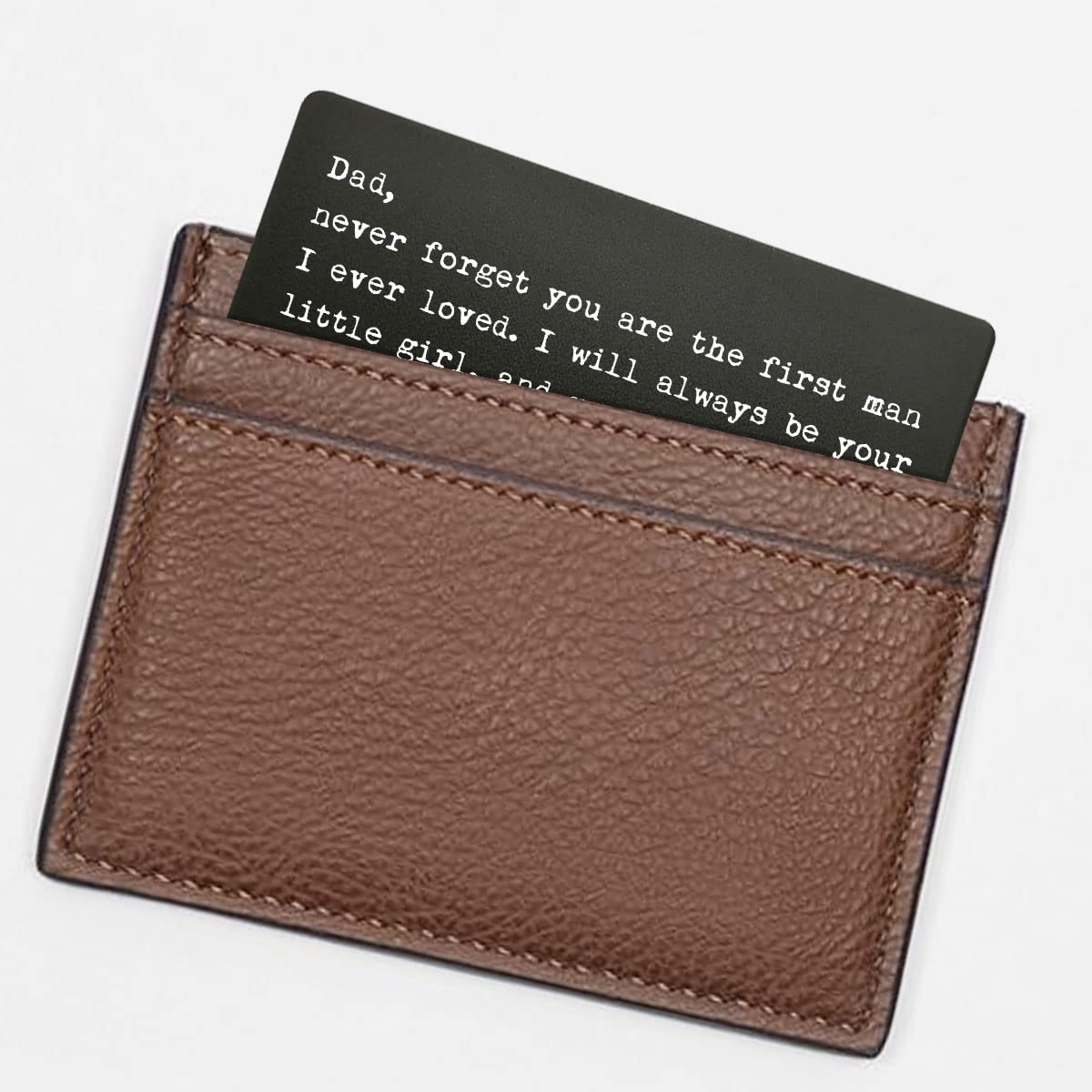 Personalized Laser Engraved Wallet Card for Dad - Birthday Gift, Father's Day Present from Daughter with Love Message - Black Wallet Insert Card | Perfect for Special Occasions & Daily Reminders