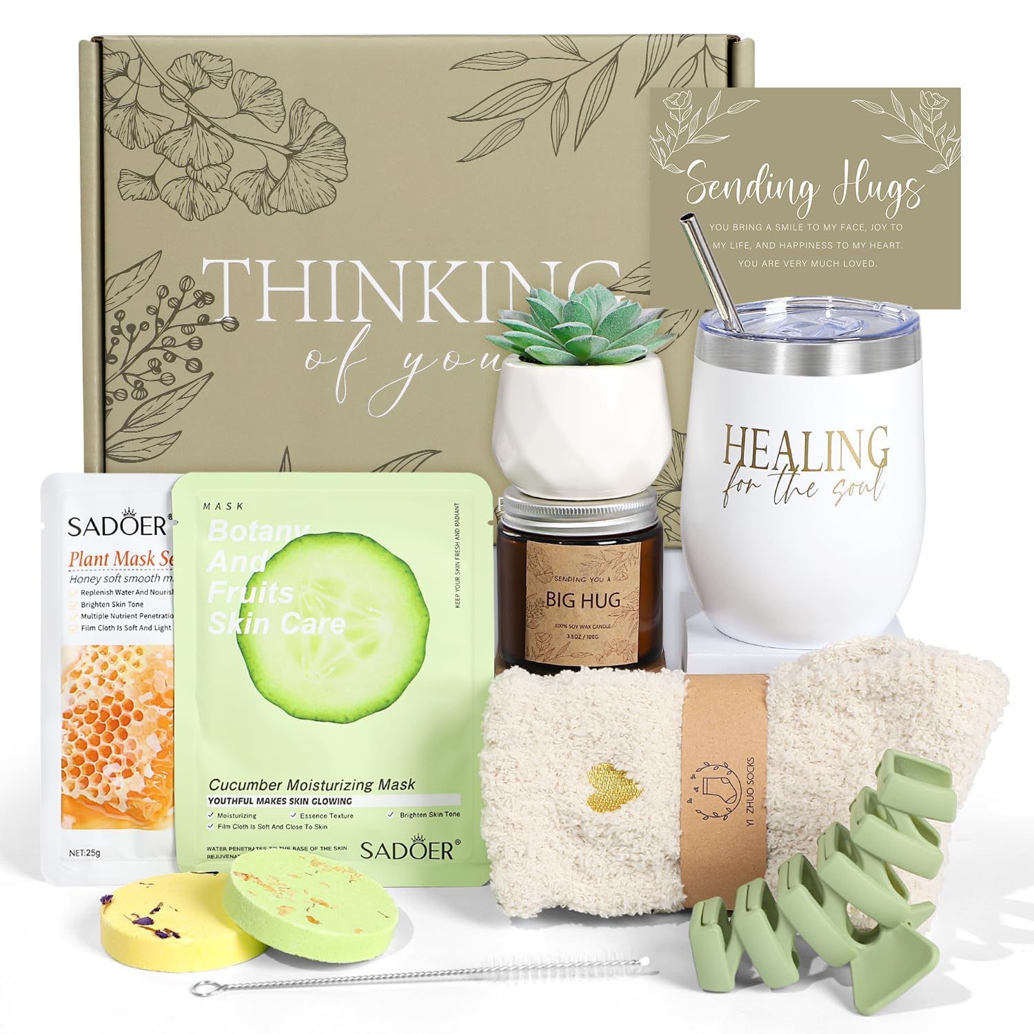 Thinking of You Care Package for Women - Get Well Soon Gift Basket for Sick Friend After Surgery, Sympathy & Self-Care Spa Gifts | Perfect for Recovery, Hospital Stay, and Comforting Loved Ones