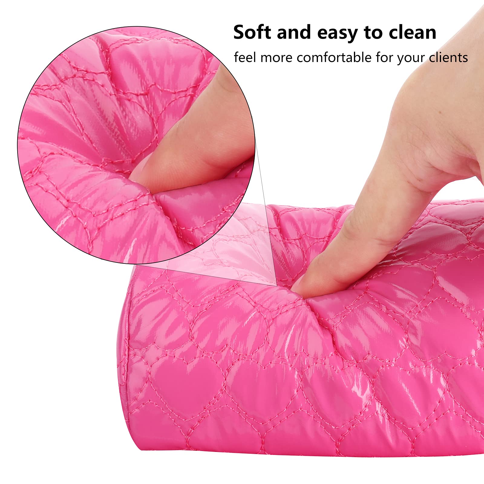 Premium Washable PU Leather Nail Hand Rest Pillow - Detachable Manicure Armrest Cushion for Nail Technicians & DIY Nail Art (Rose Red) | Perfect for Salon, Home Manicures & Gel Polish Application