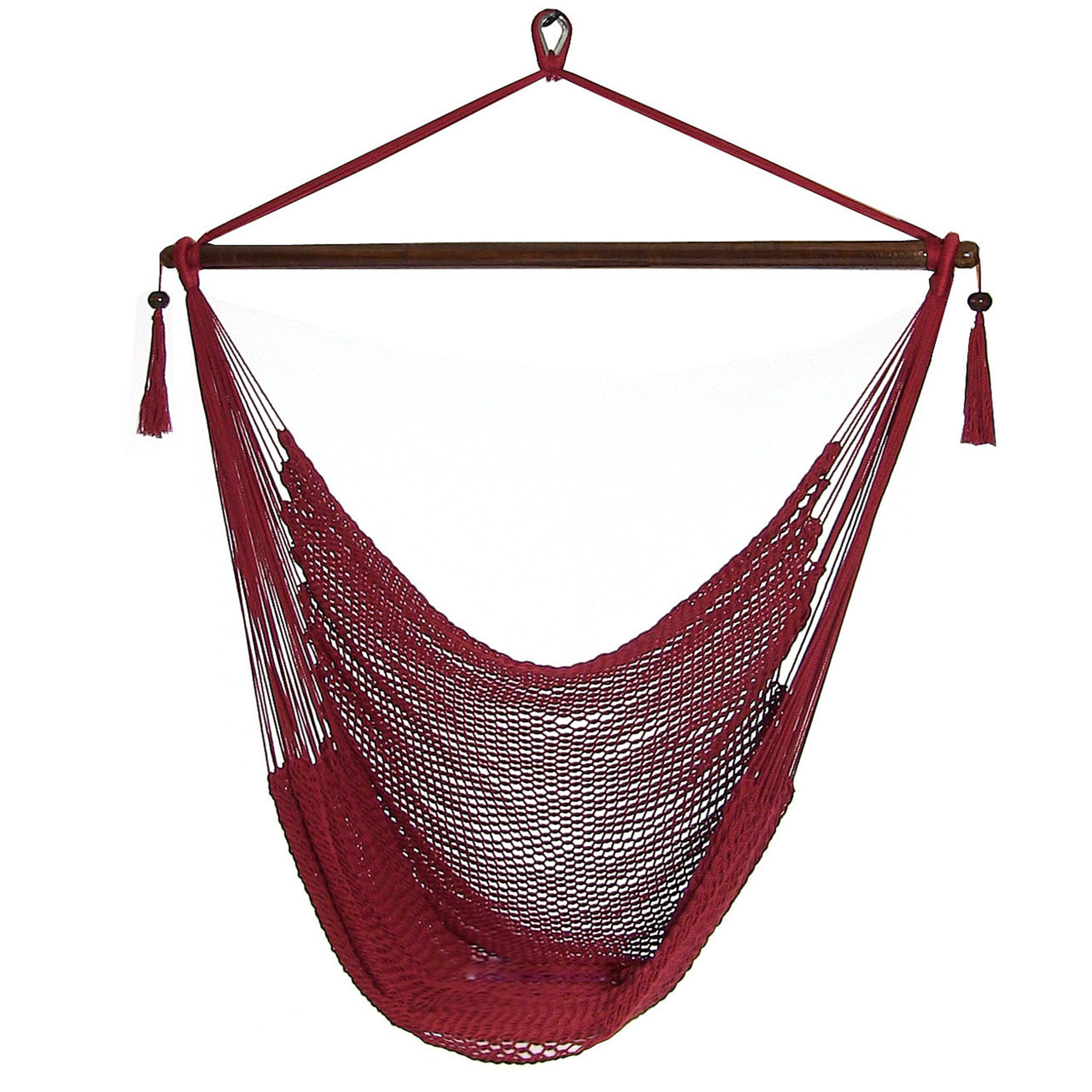 Sunnydaze Caribbean Extra Large Hammock Chair with Adjustable Stand - Outdoor Hanging Swing for Patio, Garden, Backyard & Poolside Relaxation