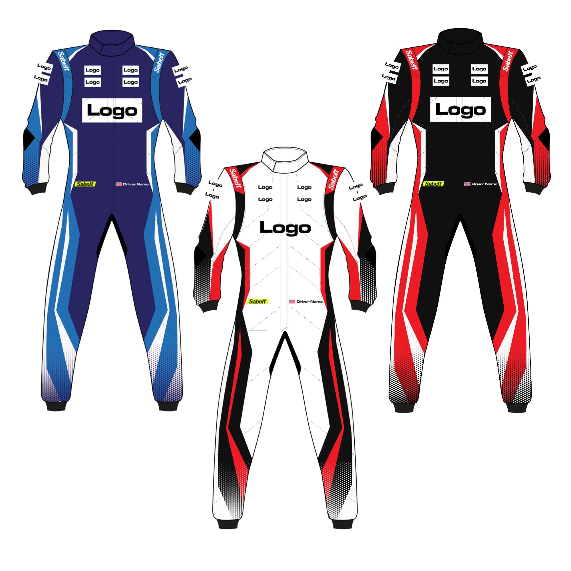 Sabelt TS 10 Sublimated Custom Racing Suit - Lightweight Fireproof Motorsport Wear for Karting & Track Days - Perfect for Professional Drivers & Racing Enthusiasts