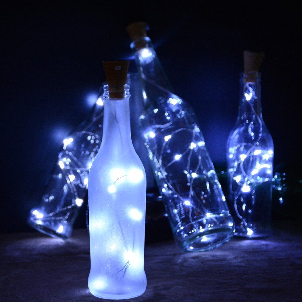 3 Pack Cool White LED Solar Wine Bottle Lights - 3 Ft 10 Super Bright String Lights with Cork for DIY Home Wedding Party Decoration | Perfect for Outdoor Garden, Patio, and Holiday Decor