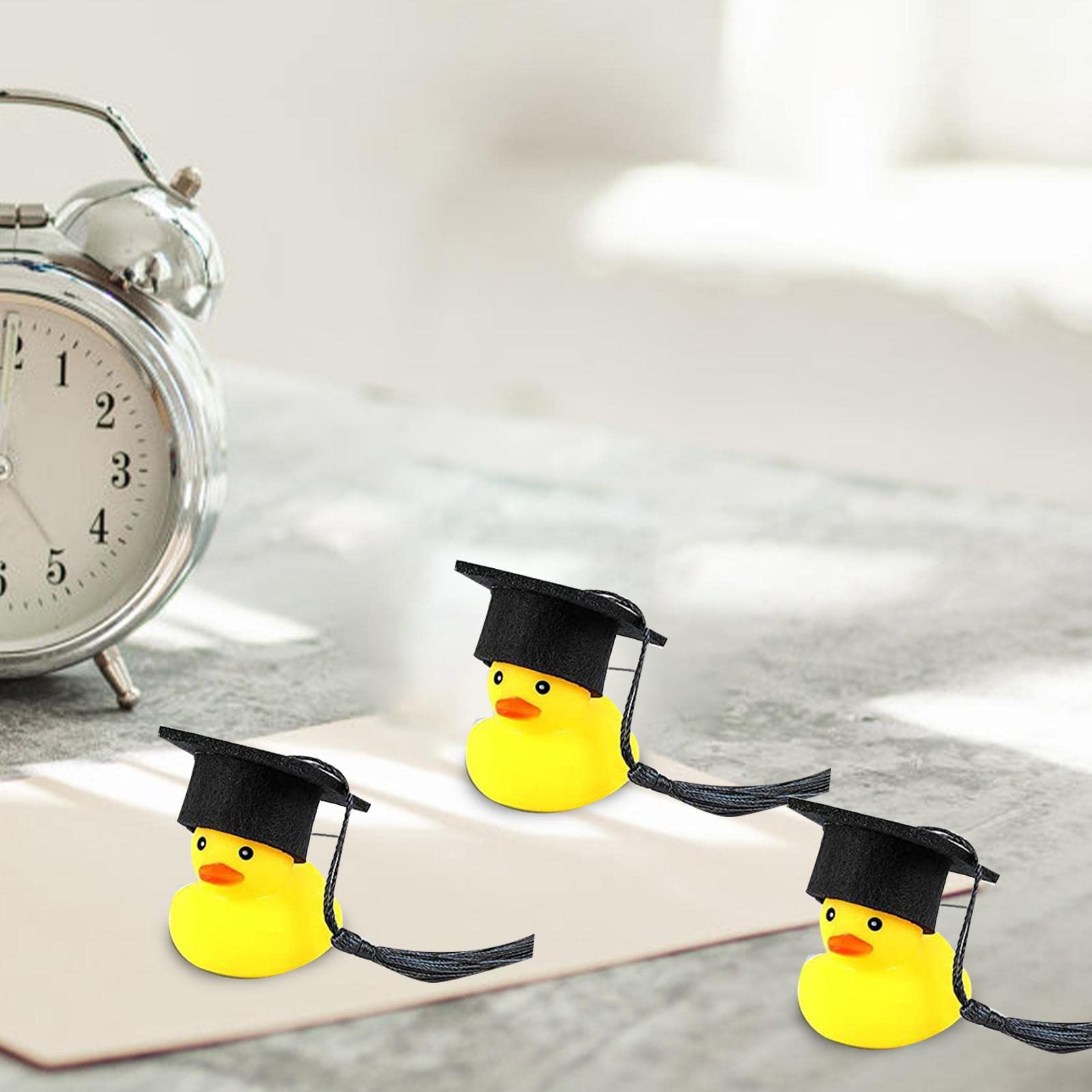 Mini Graduation Rubber Ducks with Black Caps - Bulk Pack for Graduation Party Decorations, Birthday Celebrations & School Events - Fun Favors for Graduates, Teachers & Students