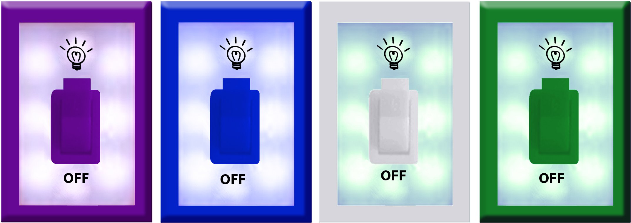 Best Portable Night Light Switch - 4-Piece Family Pack with Multiple Colors (Ideal for Kids' Rooms, Hallways & Nurseries)