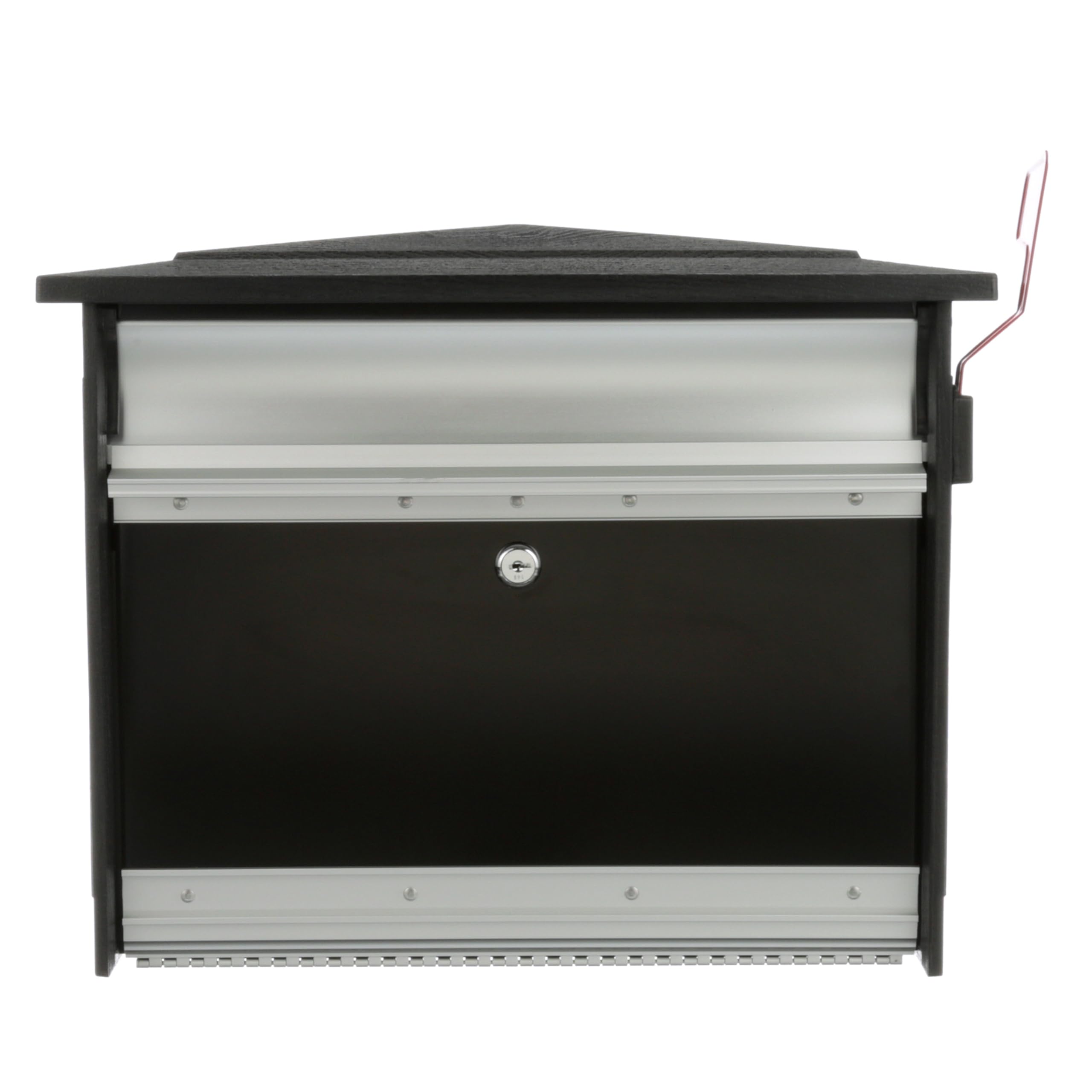Locking Wall Mount Mailbox - Aluminum Black Medium Capacity Mailbox for Secure Mail Delivery | Weatherproof & Anti-Theft Design | Perfect for Homes, Apartments & Offices (MSK00BAM)