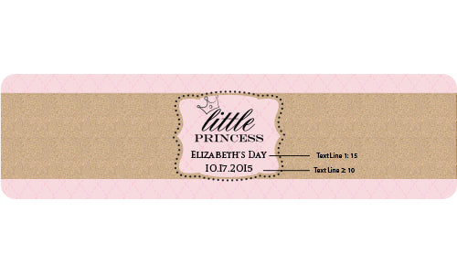 Custom Personalized Water Bottle Labels for Kids - Little Princess Design for School, Parties & Events
