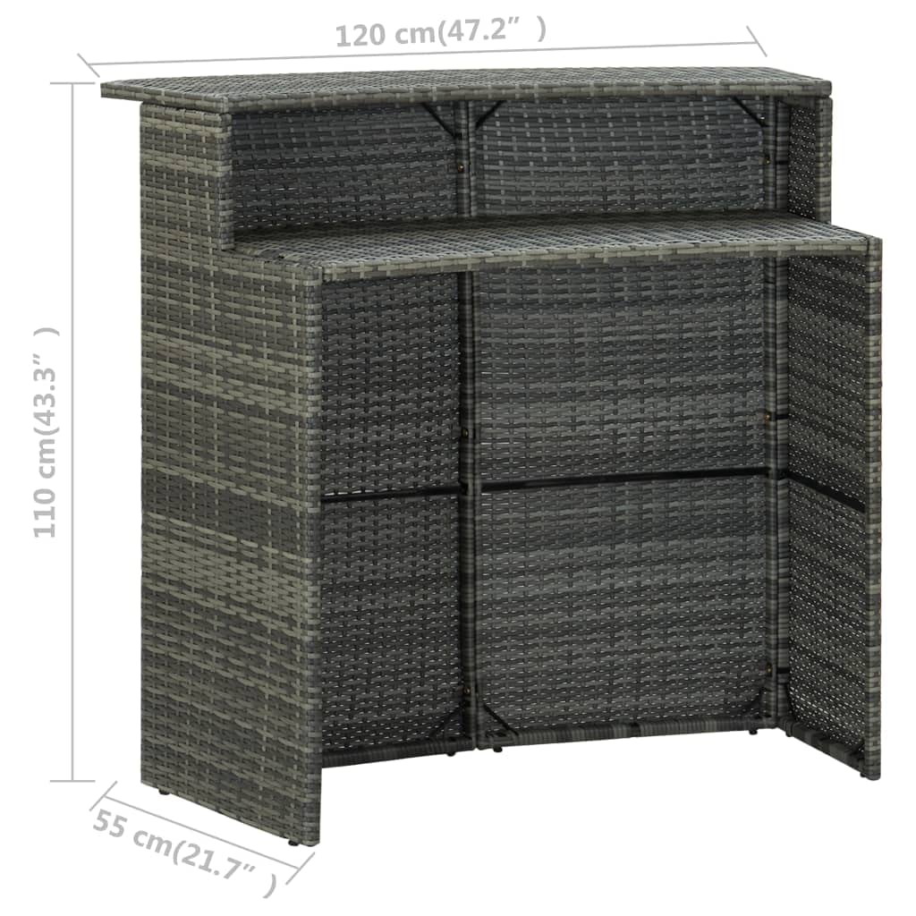 Outdoor Patio Bar Table - 47.2