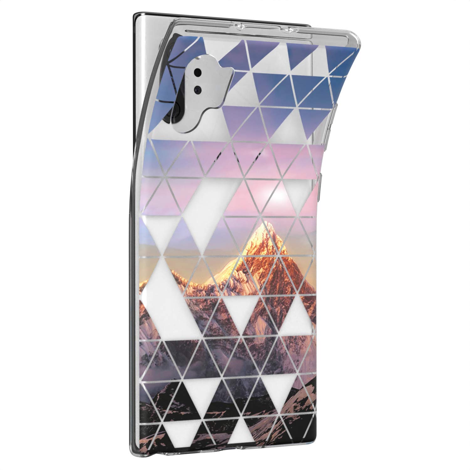 Samsung Galaxy S24 S23 Ultra S22 5G Plus S21 FE S20 S10 Phone Case - Slim Lightweight TPU Silicone Protective Cover with Mountain Triangle Geometric Design | Perfect for Outdoor Adventures, Travel & Everyday Use