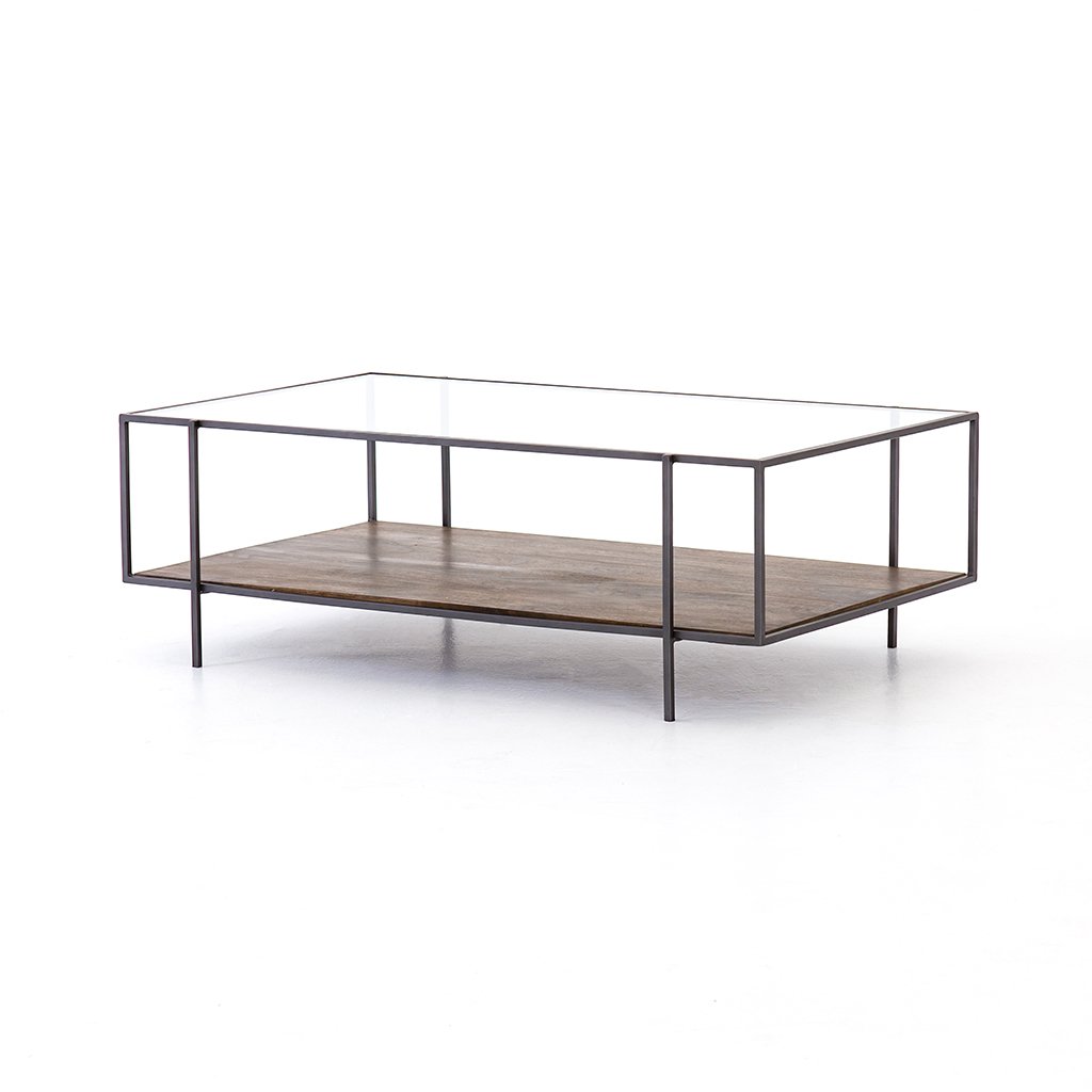 Modern Byron Coffee Table - Dark Iron Finish, Industrial Style Living Room Center Table for Home Decor