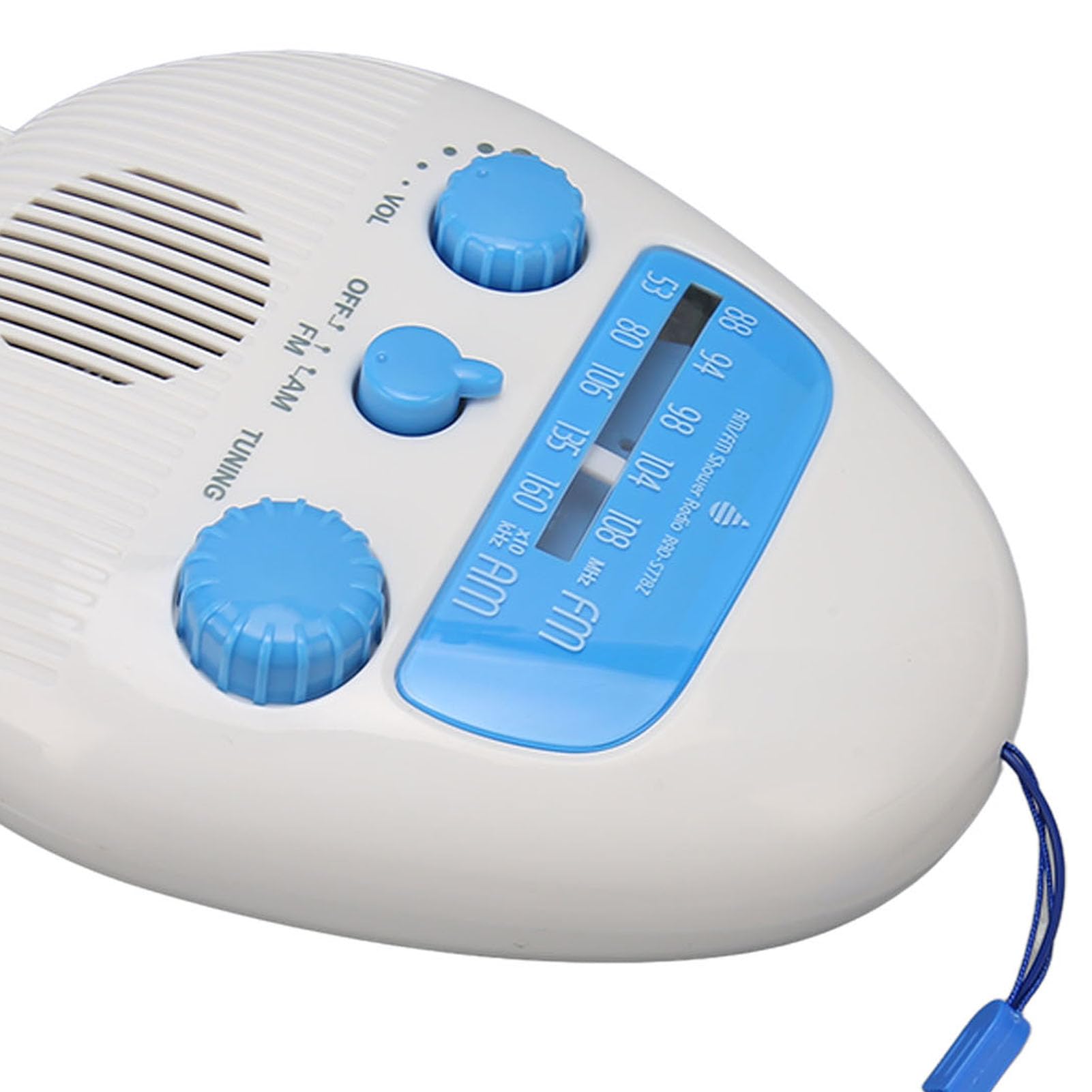 Waterproof Portable Shower Radio with AM/FM - Battery Operated Bathroom Speaker for Indoor & Outdoor Use - Perfect for Bathing, Camping, Beach and Poolside Relaxation