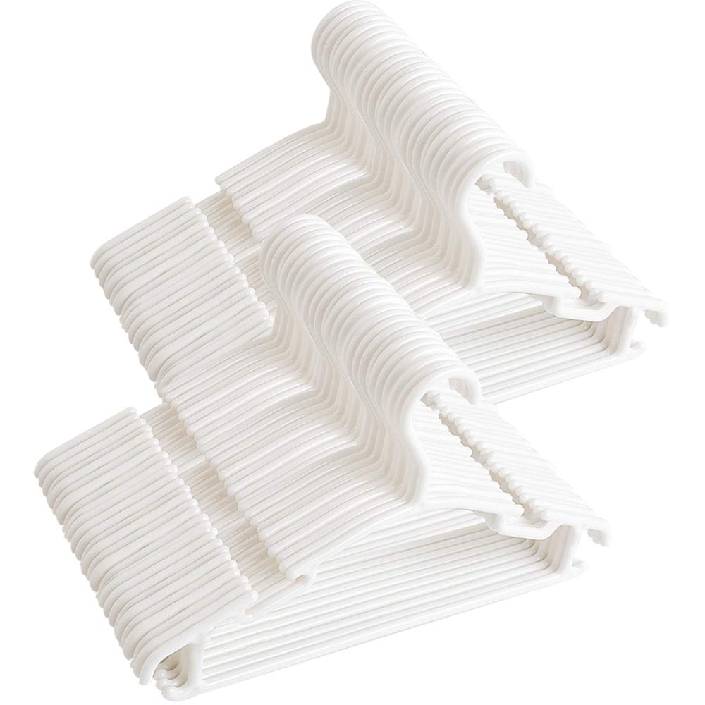 GoodtoU 80-Pack Plastic Baby Hangers for Kids & Toddlers - Durable Infant Clothes Hangers in White - Perfect for Nursery Organization & Children's Wardrobe Storage