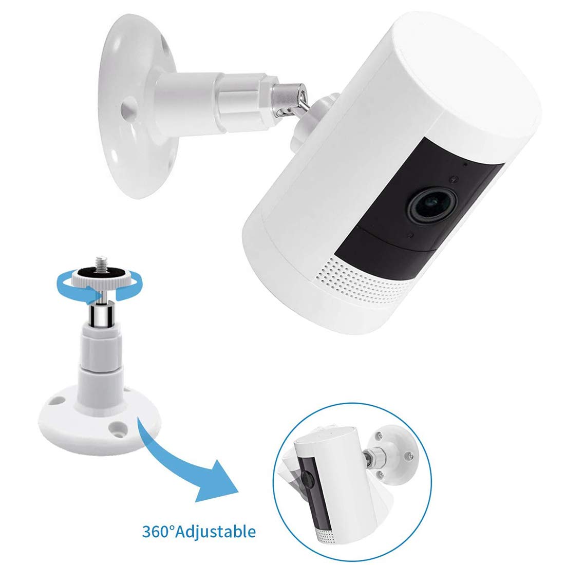 2-Pack Ring Camera Wall Mount Bracket - 360° Adjustable for Ring Stick Up Cam Battery/Plug-in, Camera Pro Battery & Indoor Cam (1st Gen) | Secure Outdoor/Indoor Installation for Home Security & Surveillance