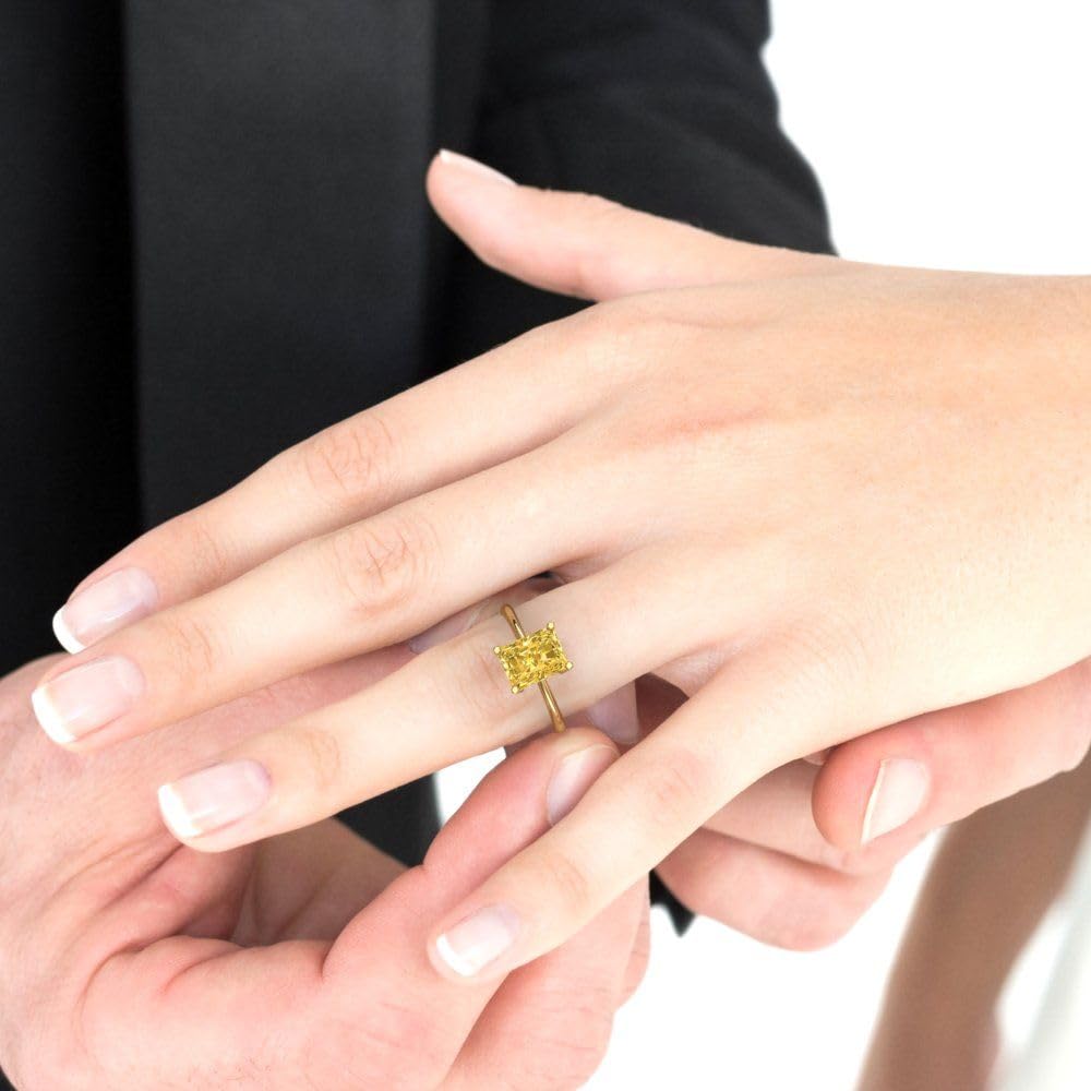 2.5ct Natural Yellow Citrine Ring - 18K Gold Engagement Jewelry for Weddings & Anniversaries