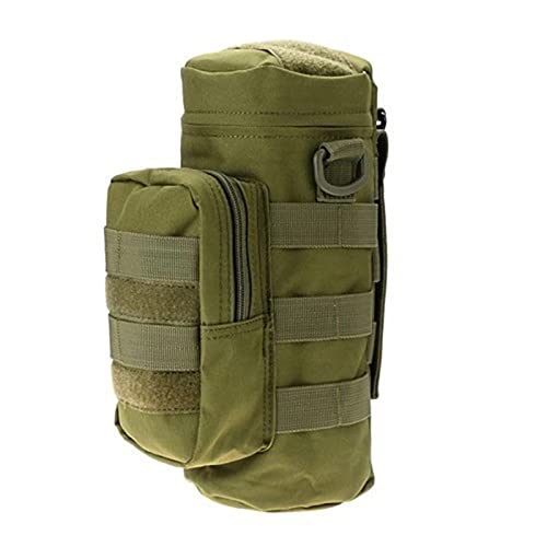 Tactical MOLLE Water Bottle Pouch - Military Grade Hydration Carrier for Hiking, Camping & Outdoor Adventures - Compatible with Waist Belts & Shoulder Straps (Green)