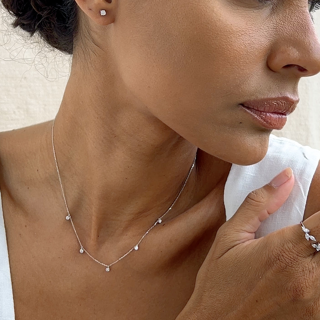5 Carat Diamond Necklace in 14K White Gold - Elegant Jewelry for Weddings, Anniversaries & Special Occasions