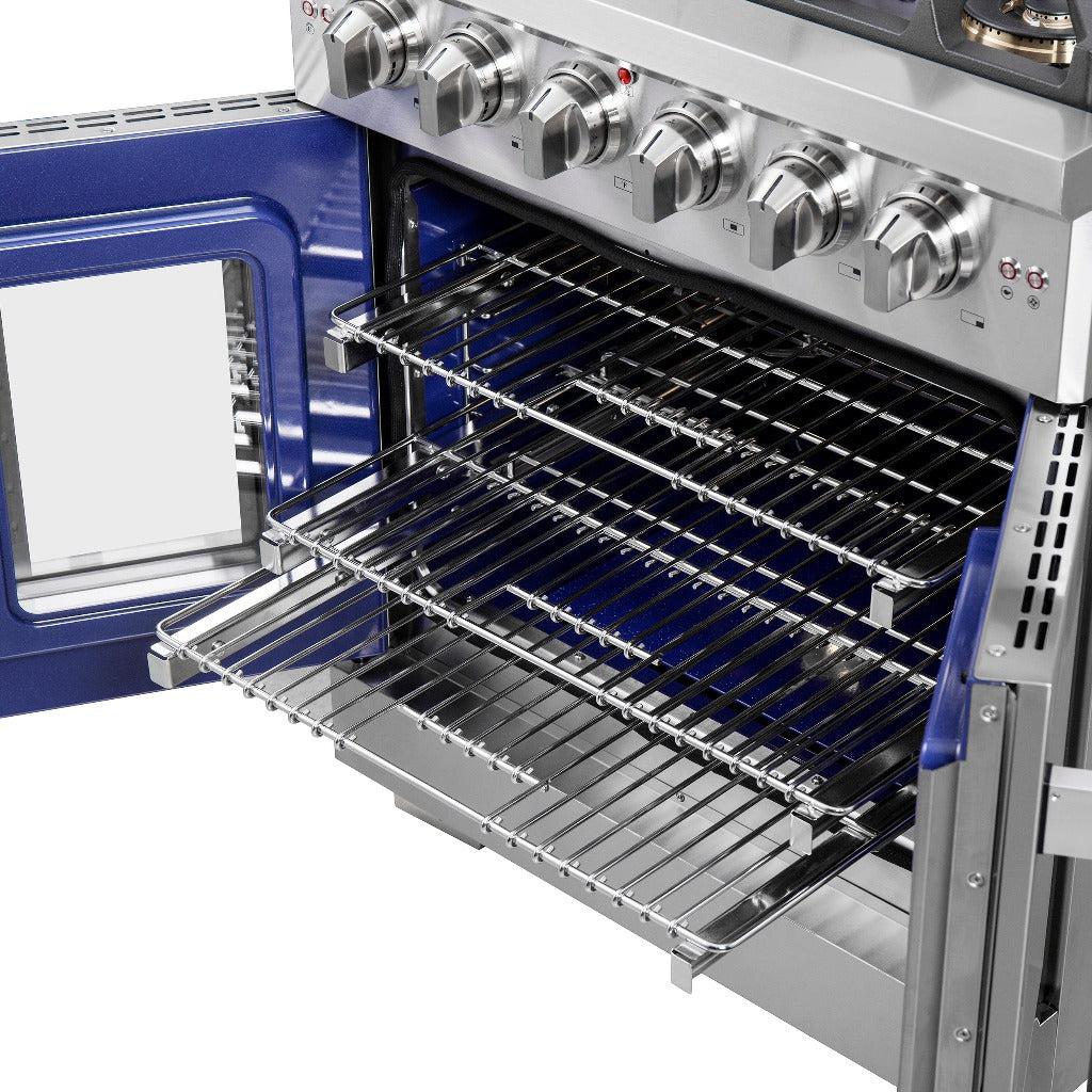 Forno Capriasca 30-inch 4.32 cu. ft. Stainless Steel Freestanding All Gas Range with French Doors - Model FFSGS6460 30 | Perfect for Modern Kitchens, Home Chefs & Gourmet Cooking