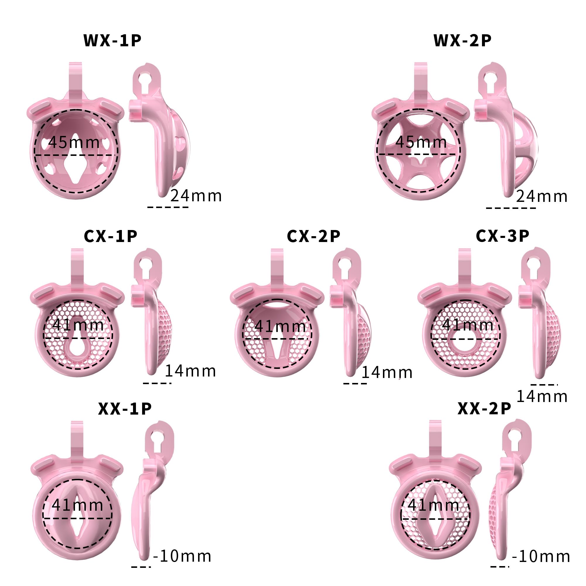 Small Pink Chastity Cage for Men - BDSM Lockable Plastic Penis Cage Device - Sissy Training Sex Toy for Couples (Pink, WX-A) - Perfect for Roleplay, Power Exchange & Intimate Bonding
