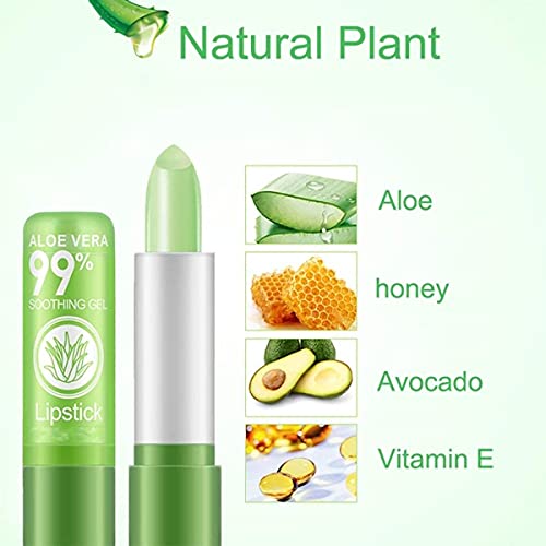 Long Lasting Moisturizing Lip Balm with Aloe Vera - 3 Pack Color Changing Lipstick for Dry Lips, Natural Nourishment & Hydration | Perfect for Daily Use, Travel & Gifts