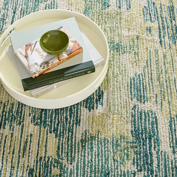 Dash & Albert Ladycross Green Hand Hooked Wool Rug - Soft & Durable Area Rug for Living Room, Bedroom, or Office Decor