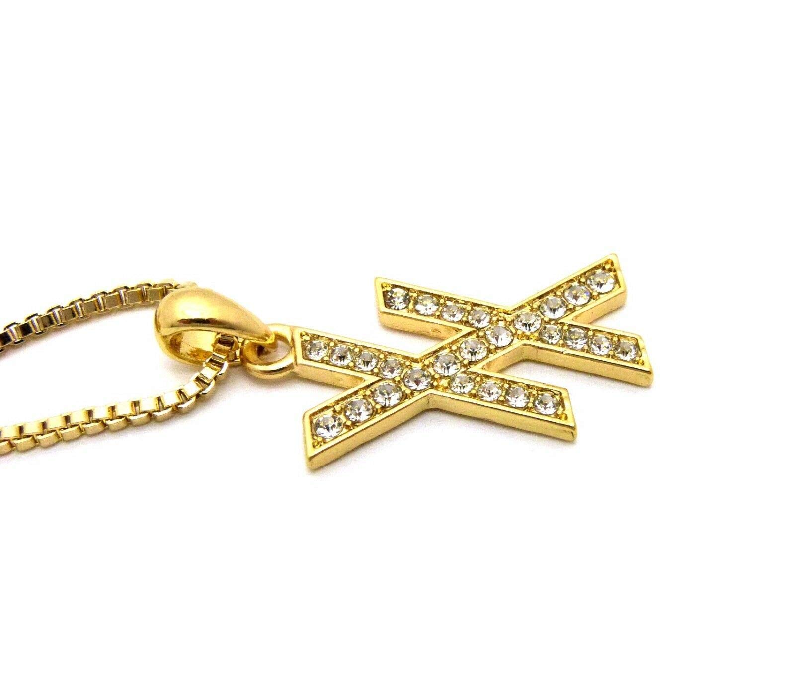 18K Gold Plated Iced Out MGK XX Pendant with 2mm 18