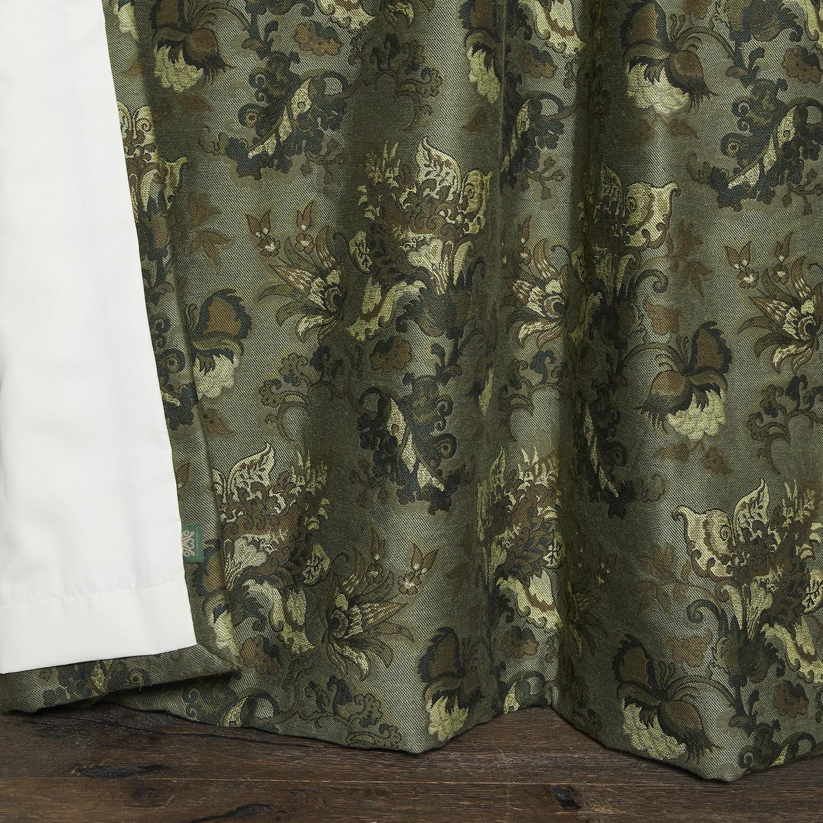 PERSEPHONE Jacquard Curtains - Elegant Verdigris Pattern Window Drapes for Living Room, Bedroom & Office Decor