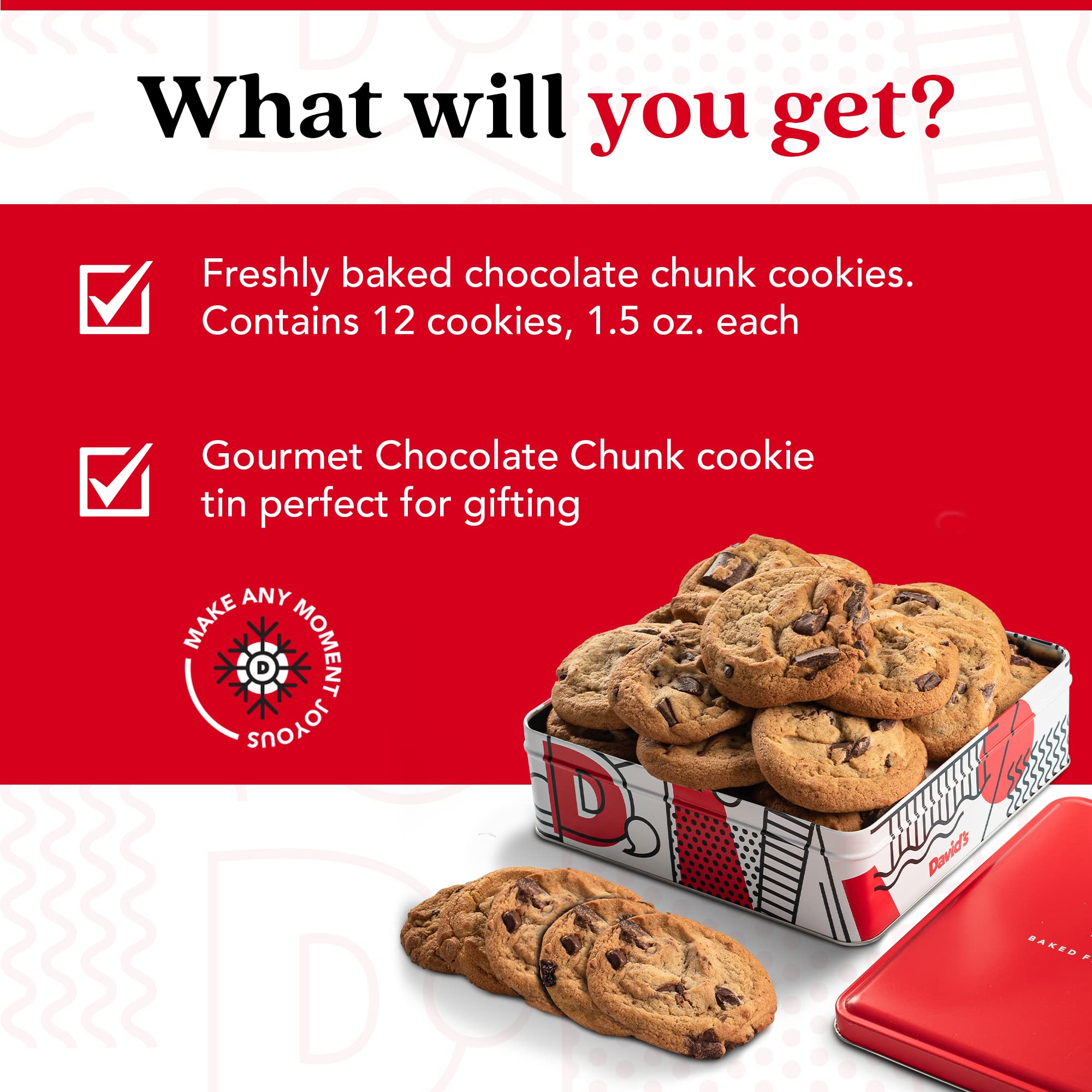 Fresh Baked Chocolate Chunk Cookies 1lb - No Preservatives - Perfect for Gifting & Parties