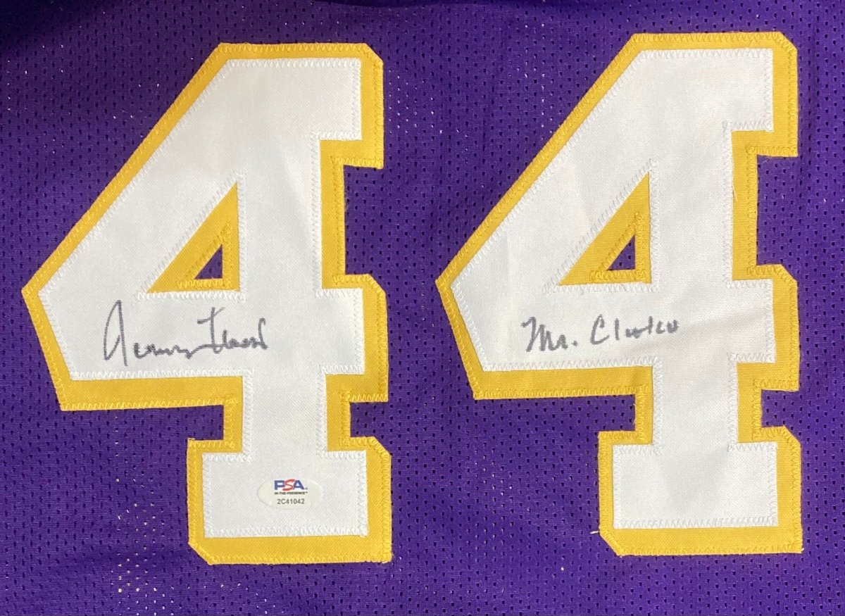 Jerry West Autographed Purple Lakers Jersey - Mr. Clutch Inscribed - PSA Certified - Perfect for NBA Memorabilia Collectors & Basketball Fans