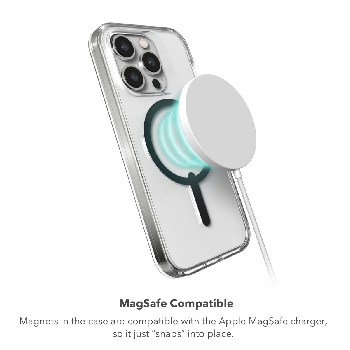 ZAGG Gear 4 Crystal Palace Snap D30 Protective Case for iPhone 14 Pro Max - Slim, Lightweight, Shockproof, MagSafe Compatible, Magnetic, Wireless Charging, Clear | Perfect for Everyday Protection & Wireless Charging Convenience