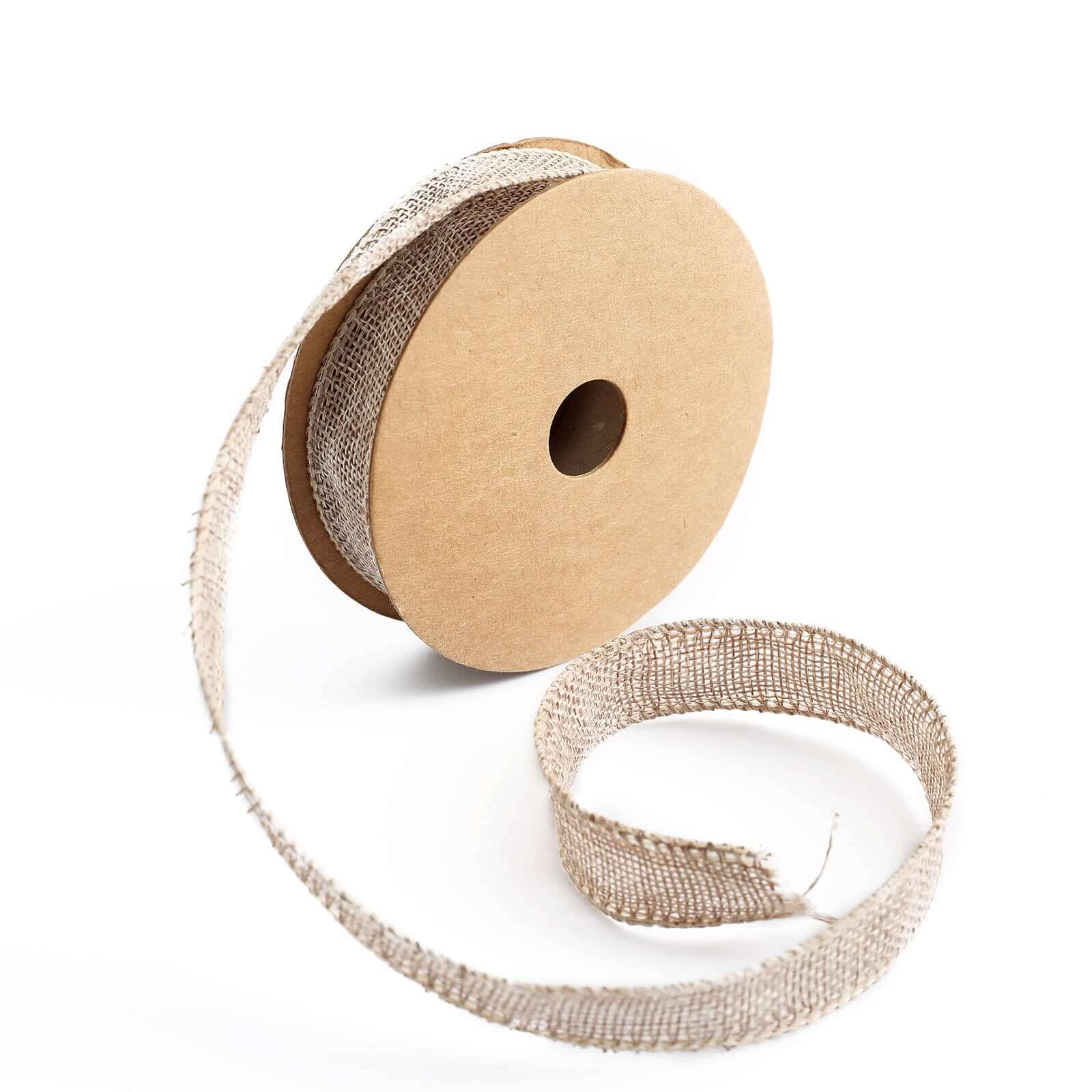 10 Yards 7/8 Inch Natural Jute Burlap Ribbon for Gift Wrapping, Wedding Decor, and DIY Crafts